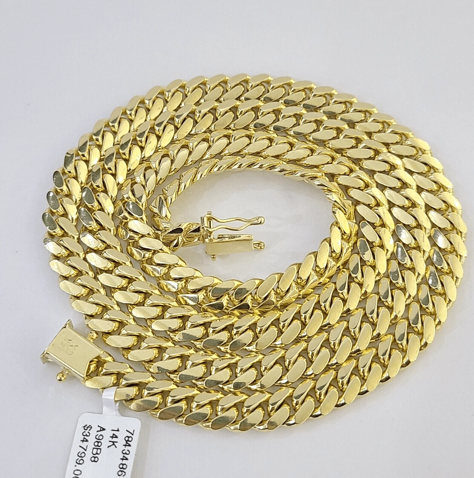 Real 14k Gold Chain Necklace 7mm 22 Inch Solid Miami Cuban Link Men 14kt Chain - Image 4