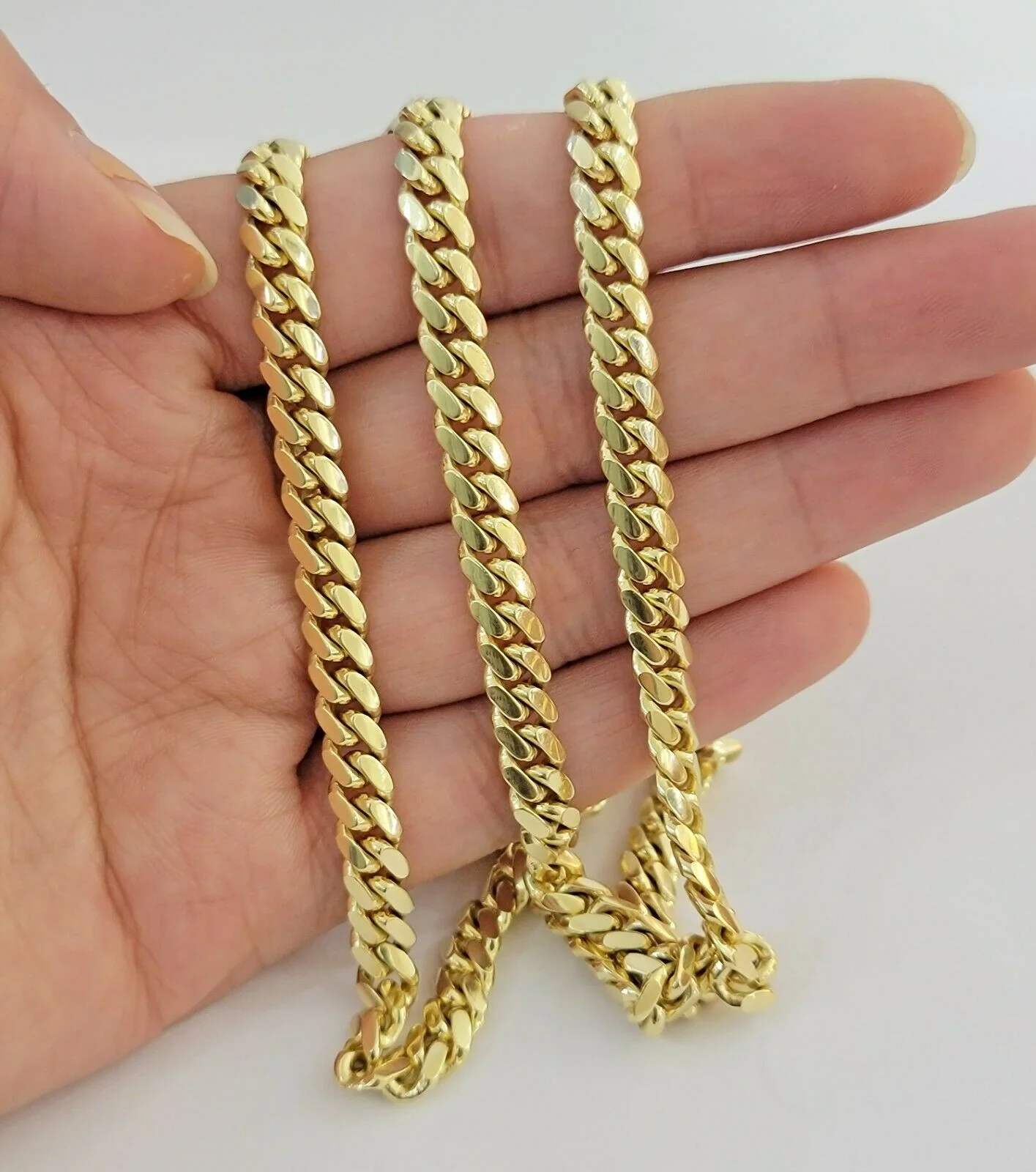 REAL 14k Gold Chain Solid Link 24" 6mm Miami Cuban Necklace14kt Yellow Gold Mens - Image 2
