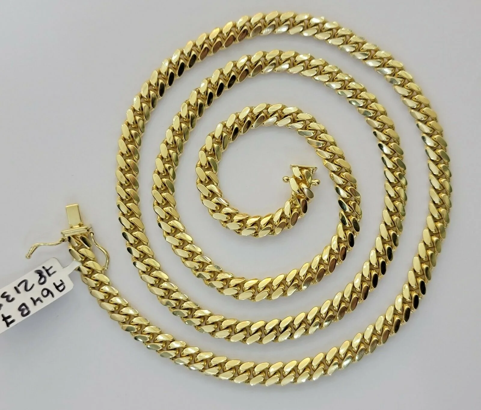 REAL 14k Gold Chain Solid Link 24" 6mm Miami Cuban Necklace14kt Yellow Gold Mens - Image 4