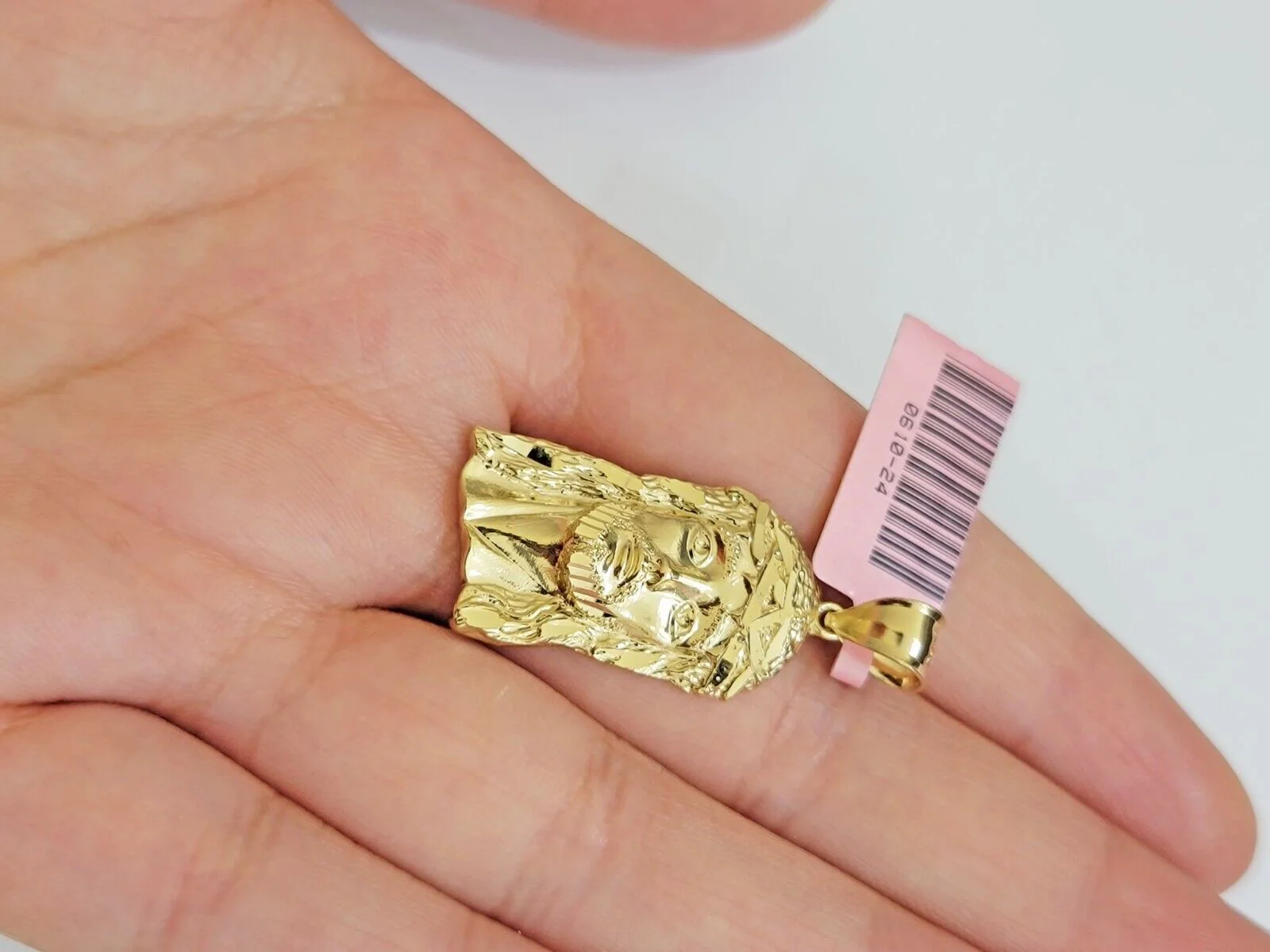 Real 14k Gold Charm Pendant Jesus Face for chains , Men Women, 14kt Yellow Gold - Image 8