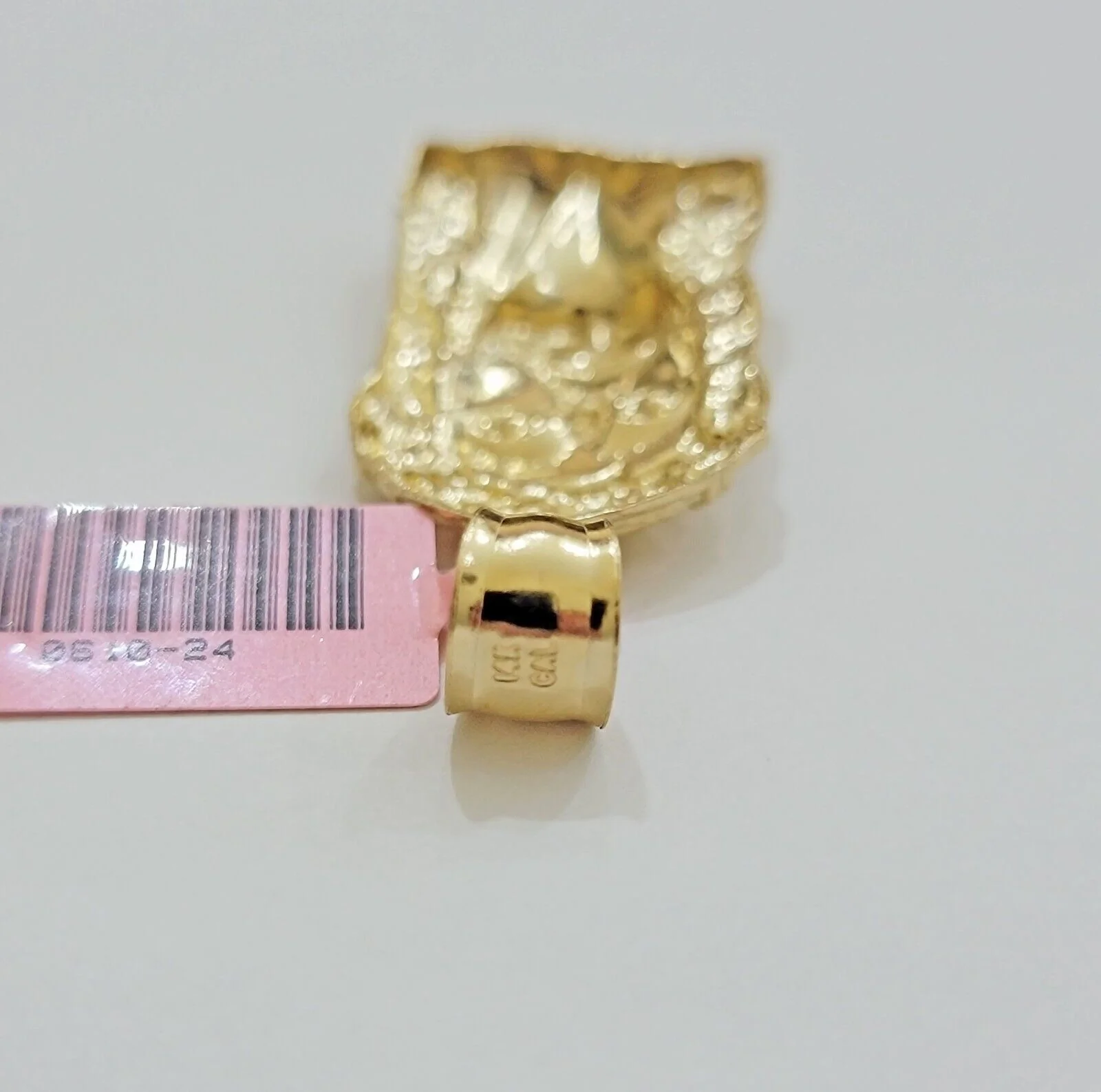 Real 14k Gold Charm Pendant Jesus Head 14kt Yellow Gold For Men Diamond Cuts - Image 7