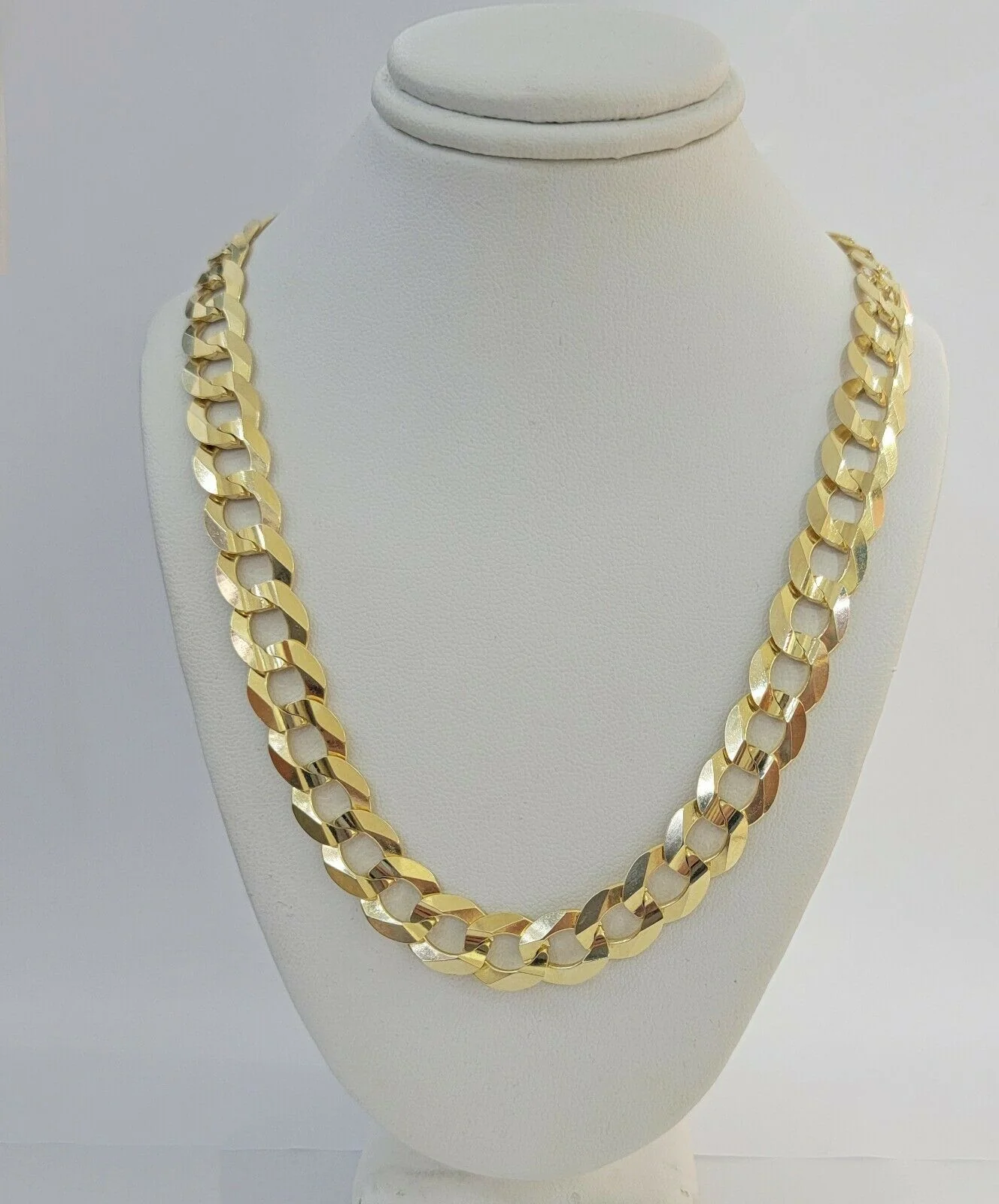 Real 14k Gold Cuban Curb Link Necklace Chain 11mm 22"-28"14kt Yellow Gold,SOLID - Image 12