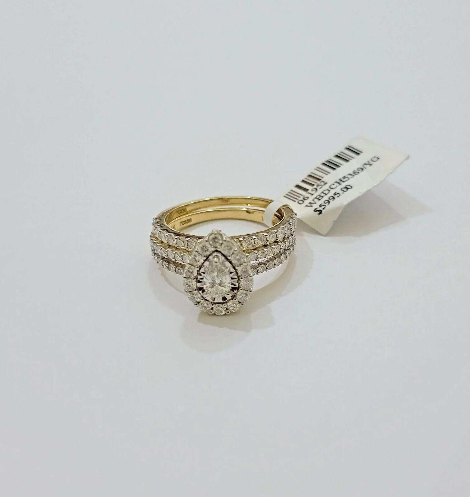 Real 14k Gold Diamond Ring band SET Ladies Engagement Wedding Pear Shape 1.50 CT Ring Sizes 6,7,8,9,10,11 & 12 - Image 7