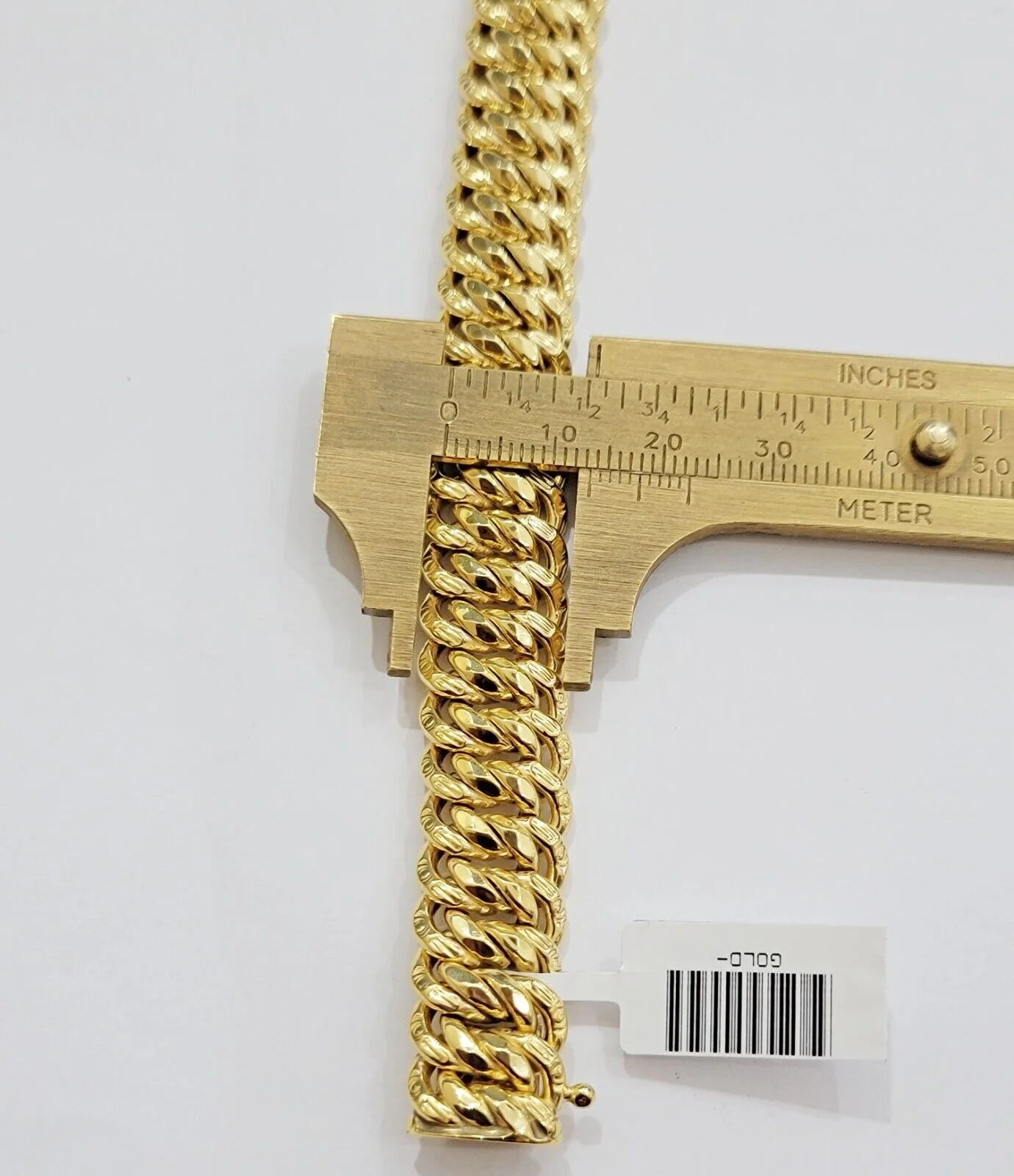REAL 14k Gold Ladies Bracelet Flat Byzantine Link 16mm 7.5" 14kt Yellow Unique - Image 5