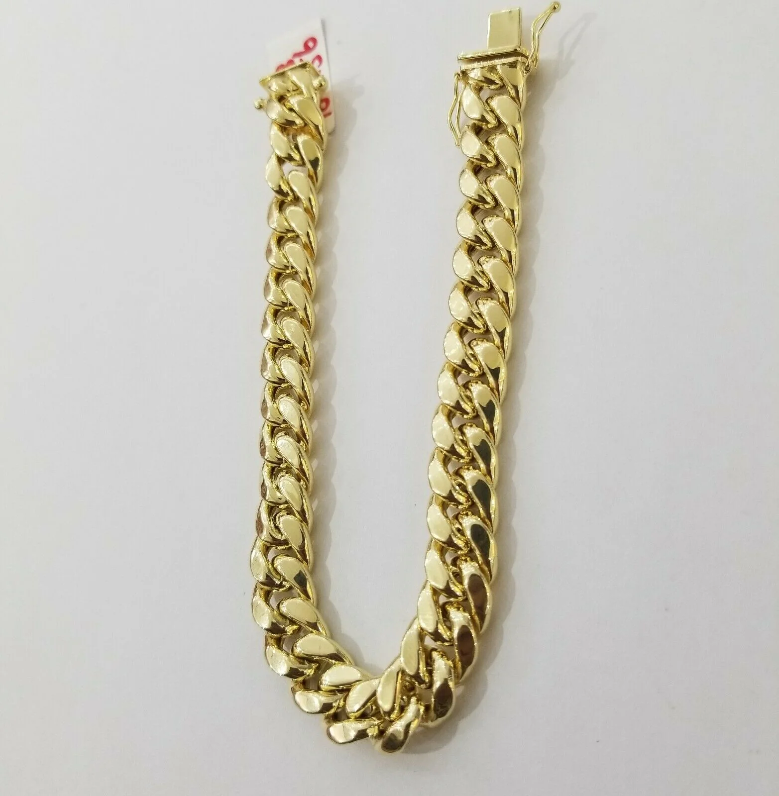 REAL 14k Gold Miami Cuban Bracelet 7.5" 9mm 14kt Yellow Gold Strong Link LADIES - Image 5
