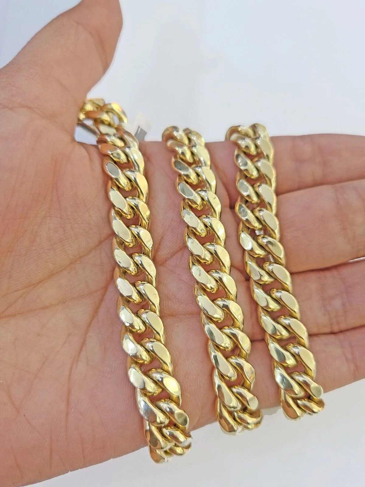 Real 14k Gold Miami Cuban Link Chain Necklace 10mm 20" Box lock 14kt Men's Choker - Image 2