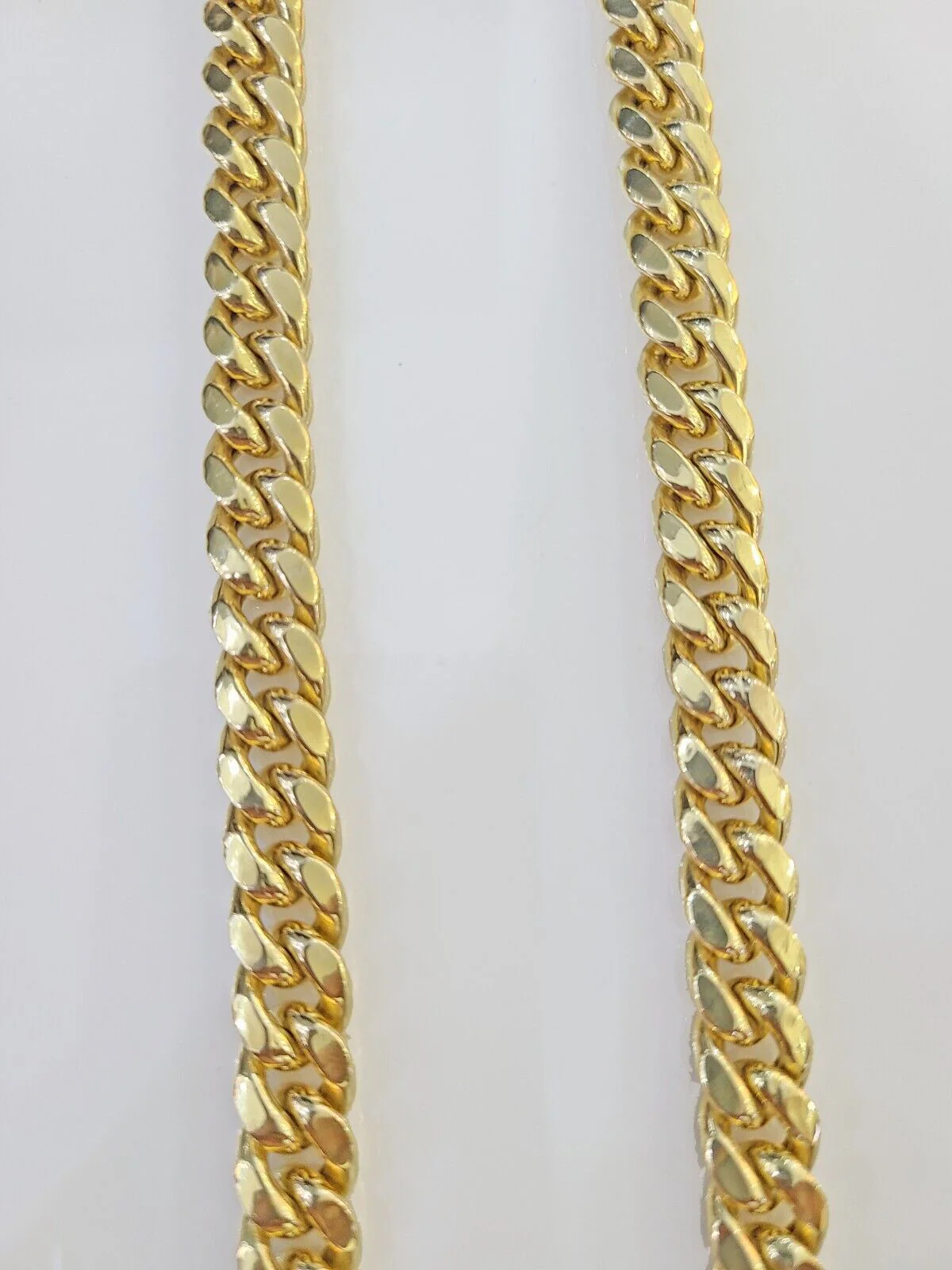 Real 14k Gold Miami Cuban Link Chain Necklace 10mm 22" Box lock 14kt Yellow Gold - Image 4