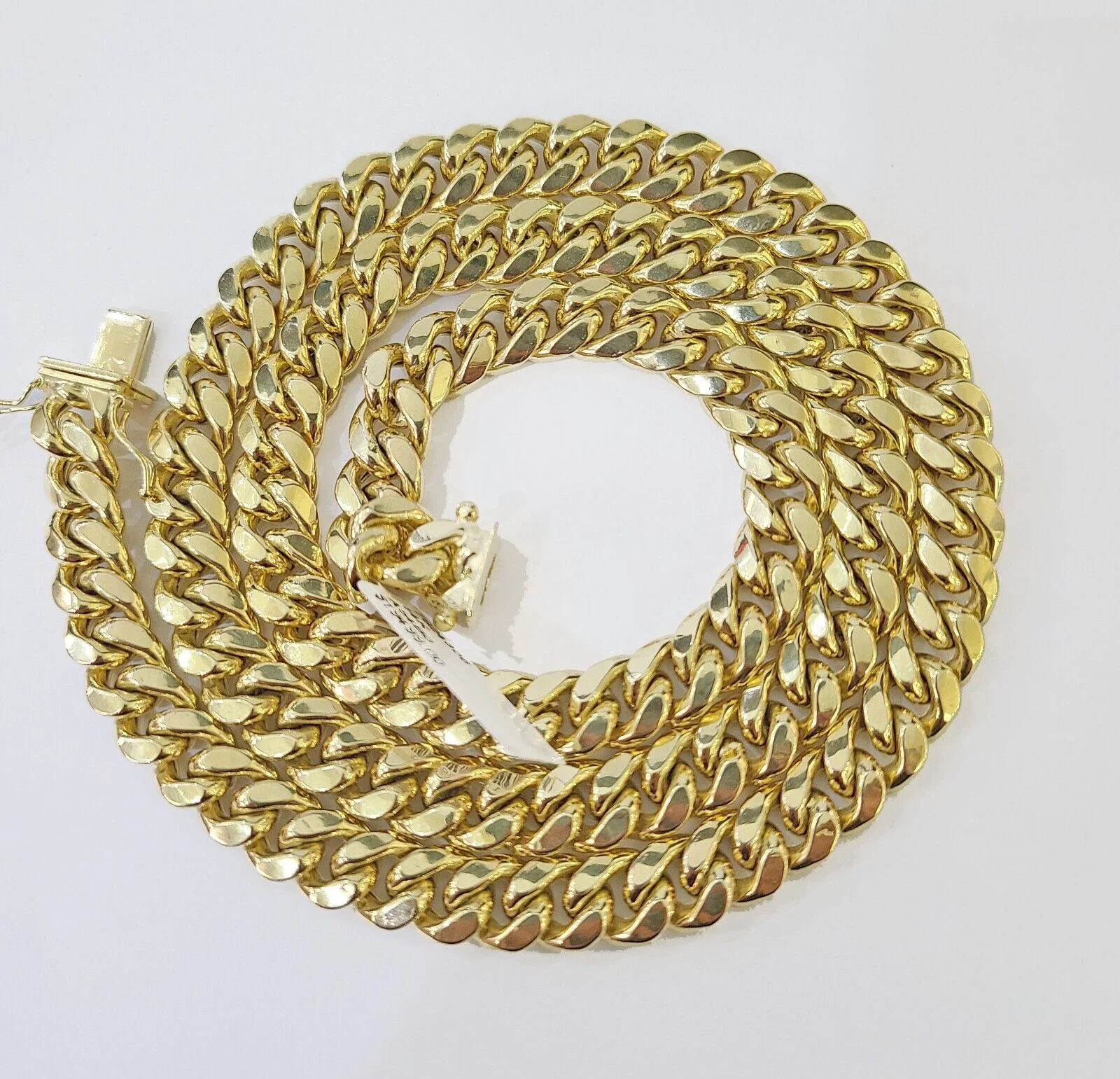 Real 14k Gold Miami Cuban Link Chain Necklace 9mm 24 inch Box lock 14kt Men's - Image 2