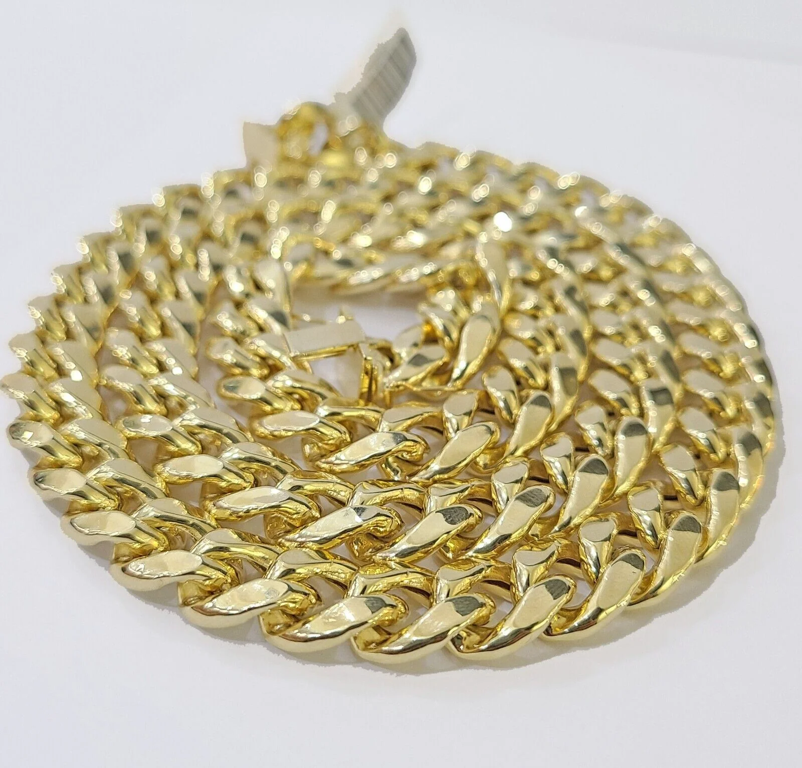 Real 14k Gold Miami Cuban Link Chain Necklace 9mm 24 inch Box lock 14kt Men's - Image 3