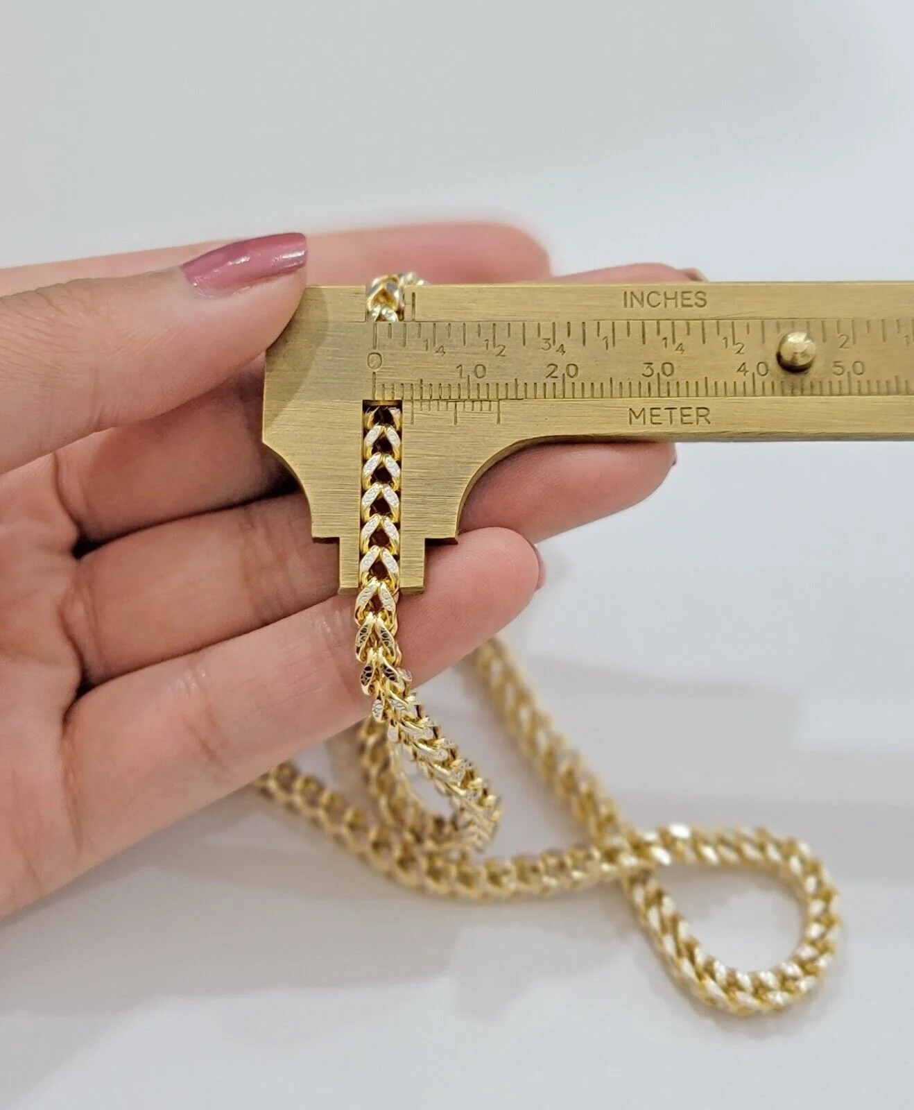 Real 14k Gold Necklace Franco Chain 4mm 22 Inch Diamond Cut Mens 14k Yellow Gold - Image 4