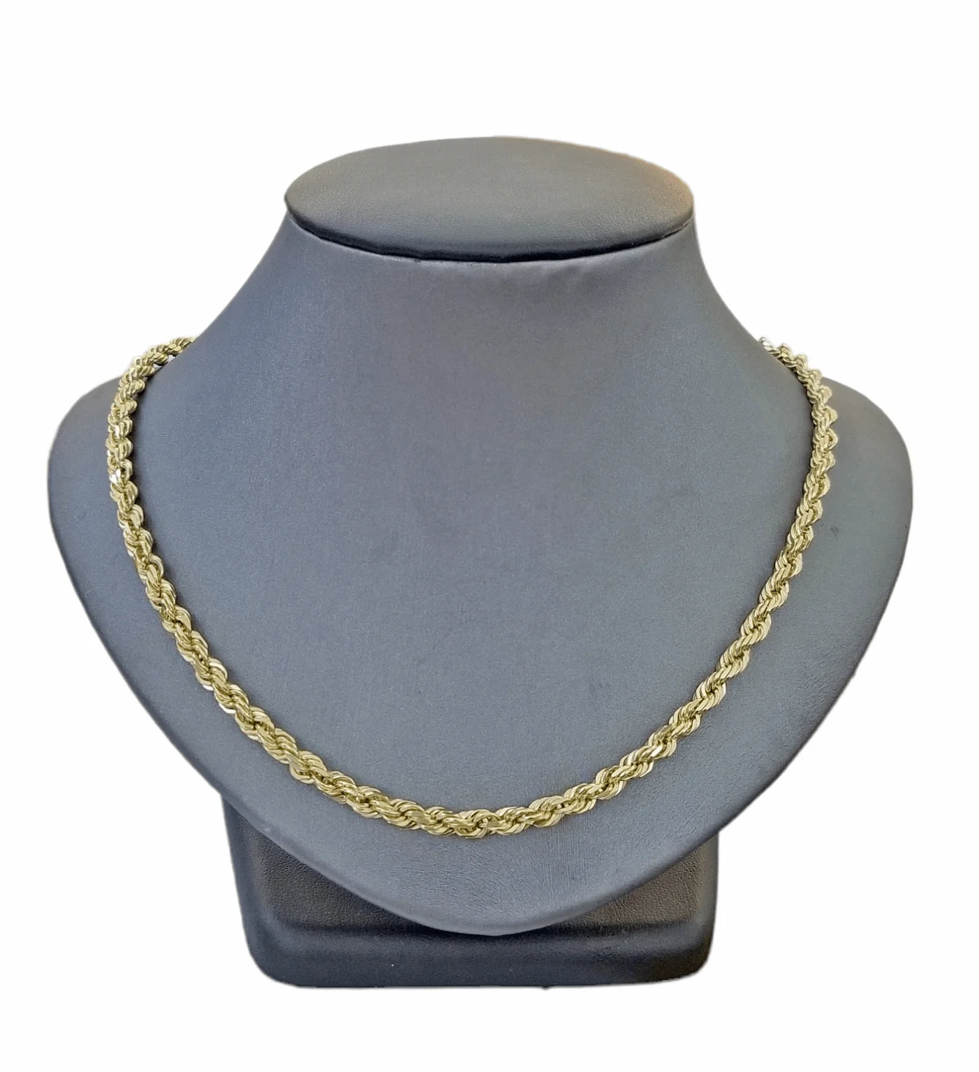 Real 14k Gold Rope chain 24 Inch 4mm Diamond Cuts 14kt Yellow Gold Men Women - Image 10