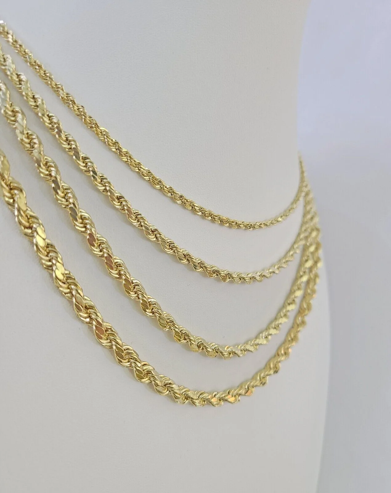 Real 14k Gold Rope Chain Necklace 3mm-6mm 20"-26" Inch Men Women Yellow 14kt - Image 10