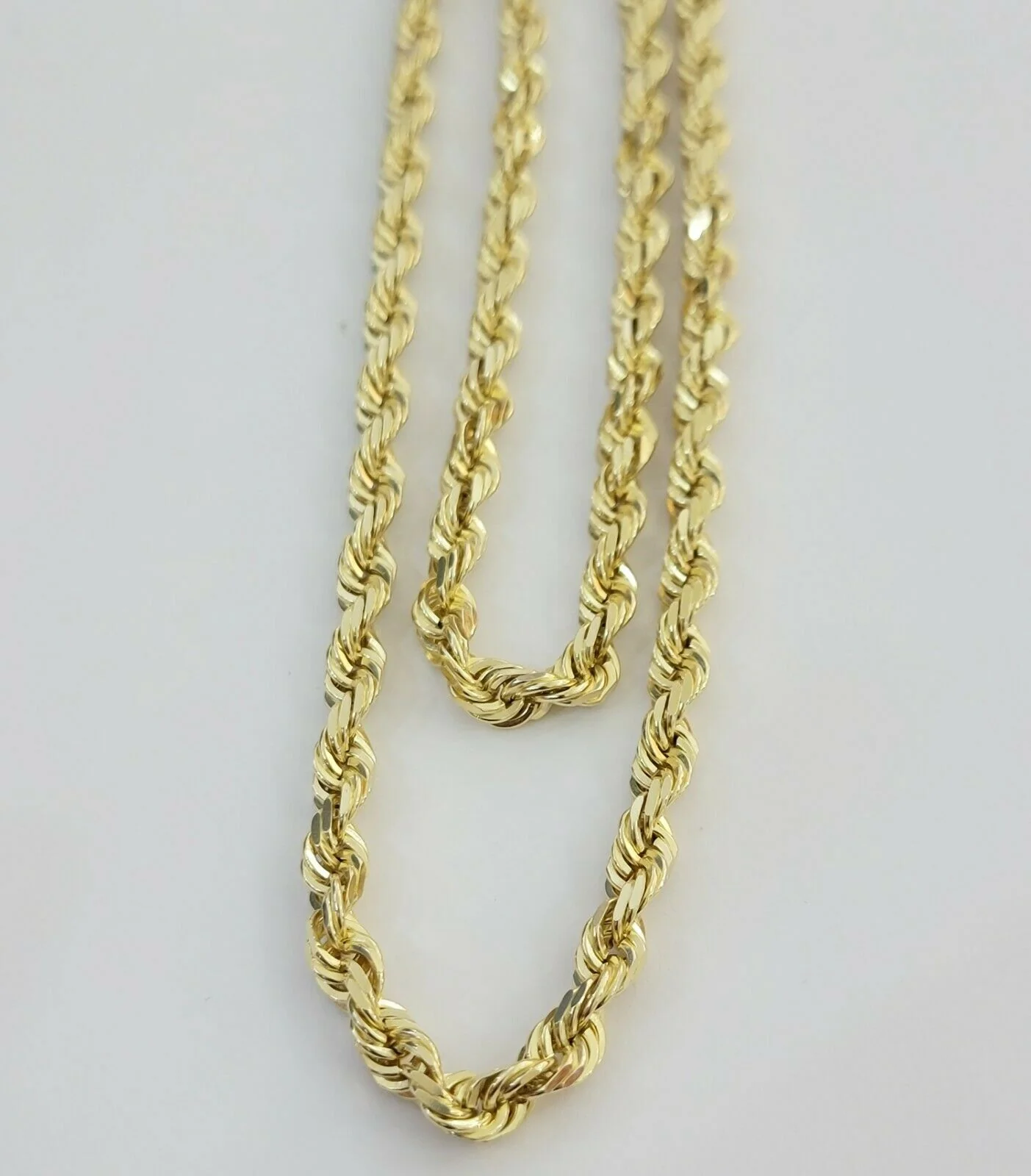 Real 14k gold Rope Chain Solid Necklace 6mm 26" inch Men women, 14kt yellow gold - Image 3
