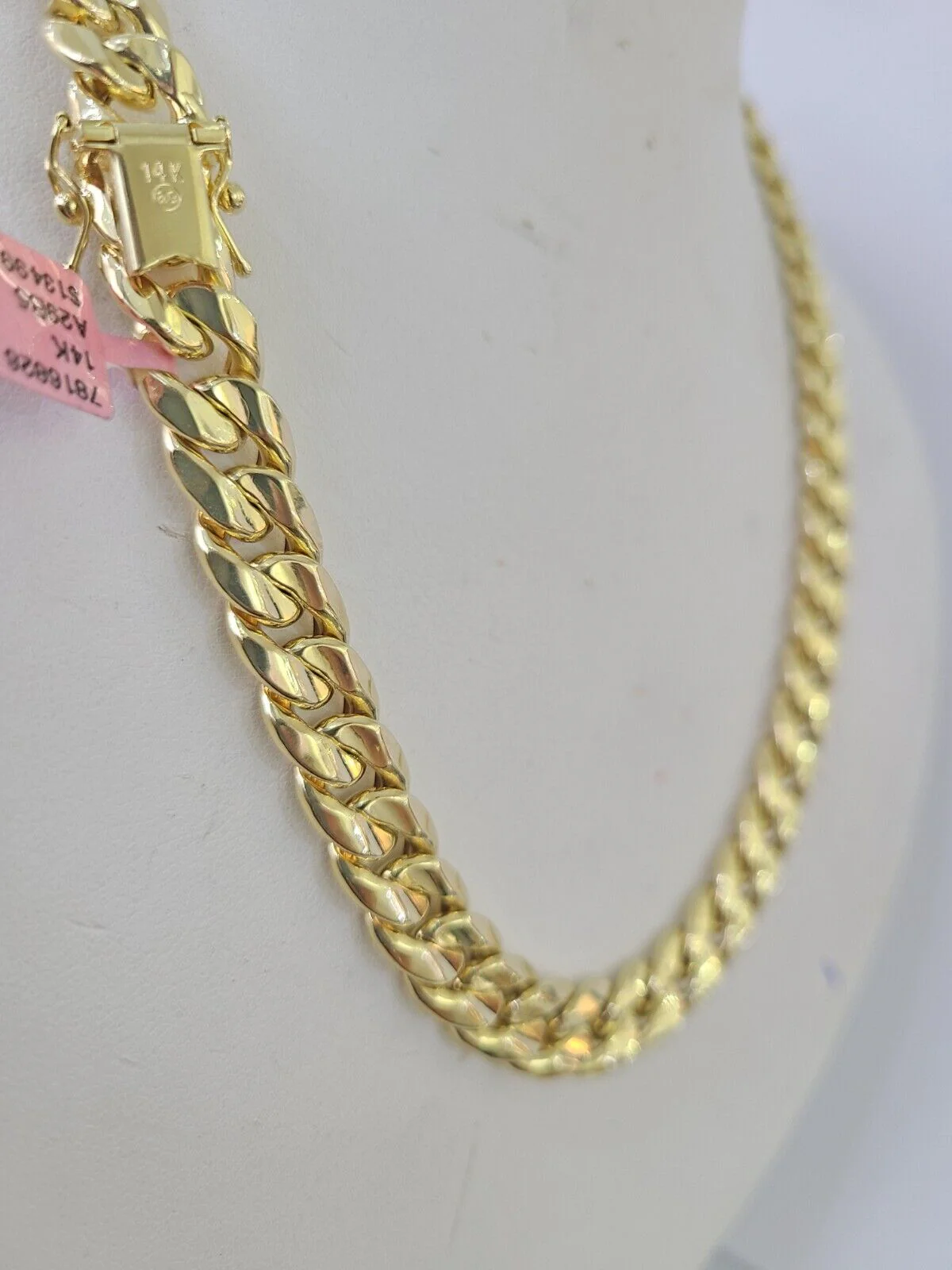 Real 14K Miami Cuban Link Chain Necklace Yellow Gold 22 inch 9mm Mens Hollow - Image 2