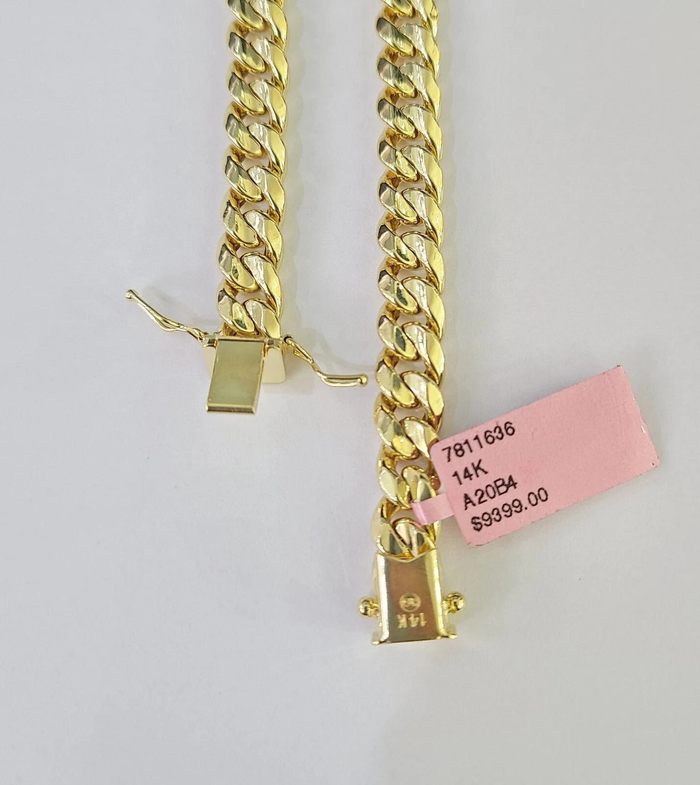 Real 14K Miami Cuban Link Chain Necklace Yellow Gold 24 inch 8mm Mens Hollow - Image 4