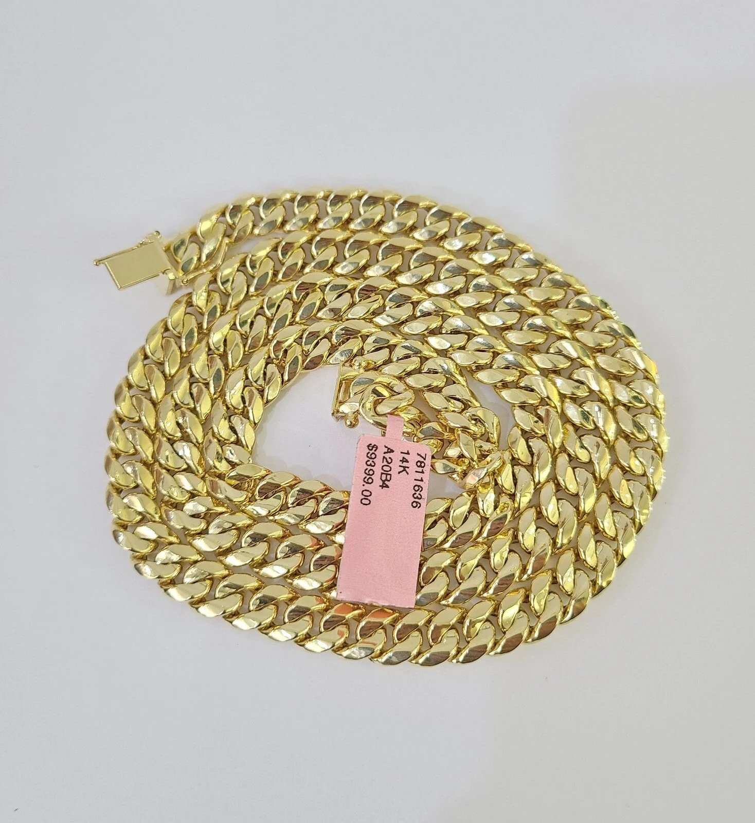 Real 14K Miami Cuban Link Chain Necklace Yellow Gold 24 inch 8mm Mens Hollow - Image 6