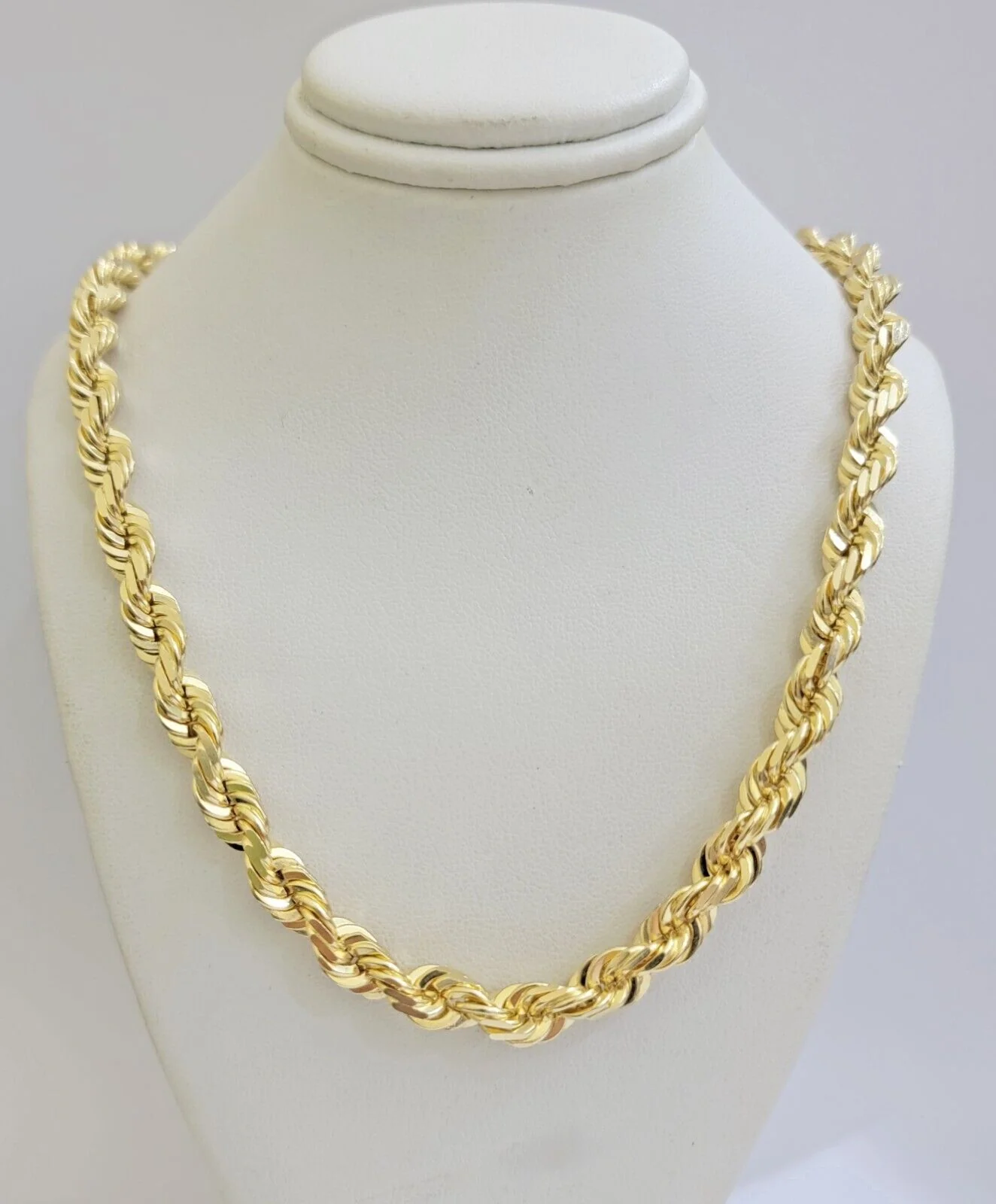Real 14k Rope Chain Necklace 7mm Mens 14kt Yellow Gold 18 in - 30 inch SOLID - Image 10