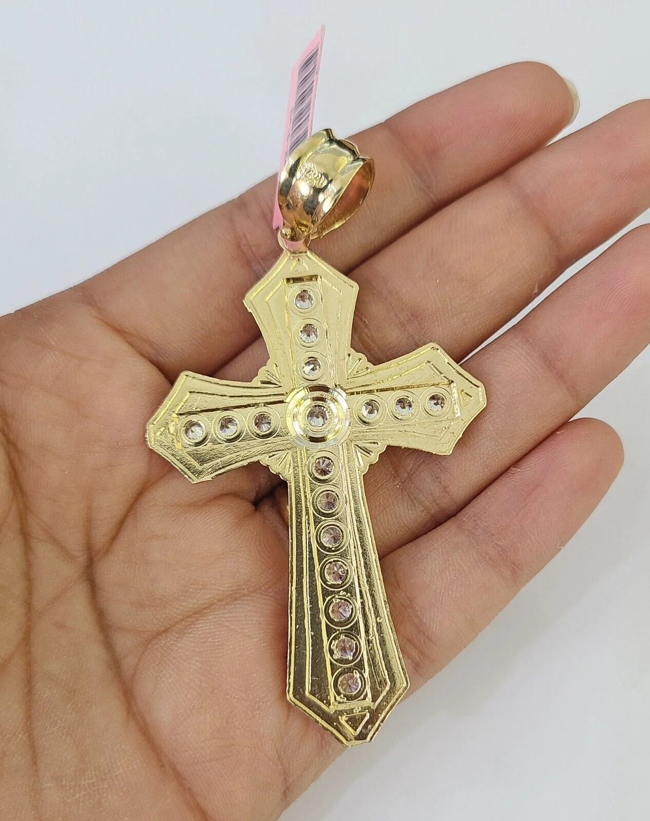 Real 14k Solid Chain Cross Charm Set Miami Cuban Link 6mm Necklace Pendant Gold - Image 7