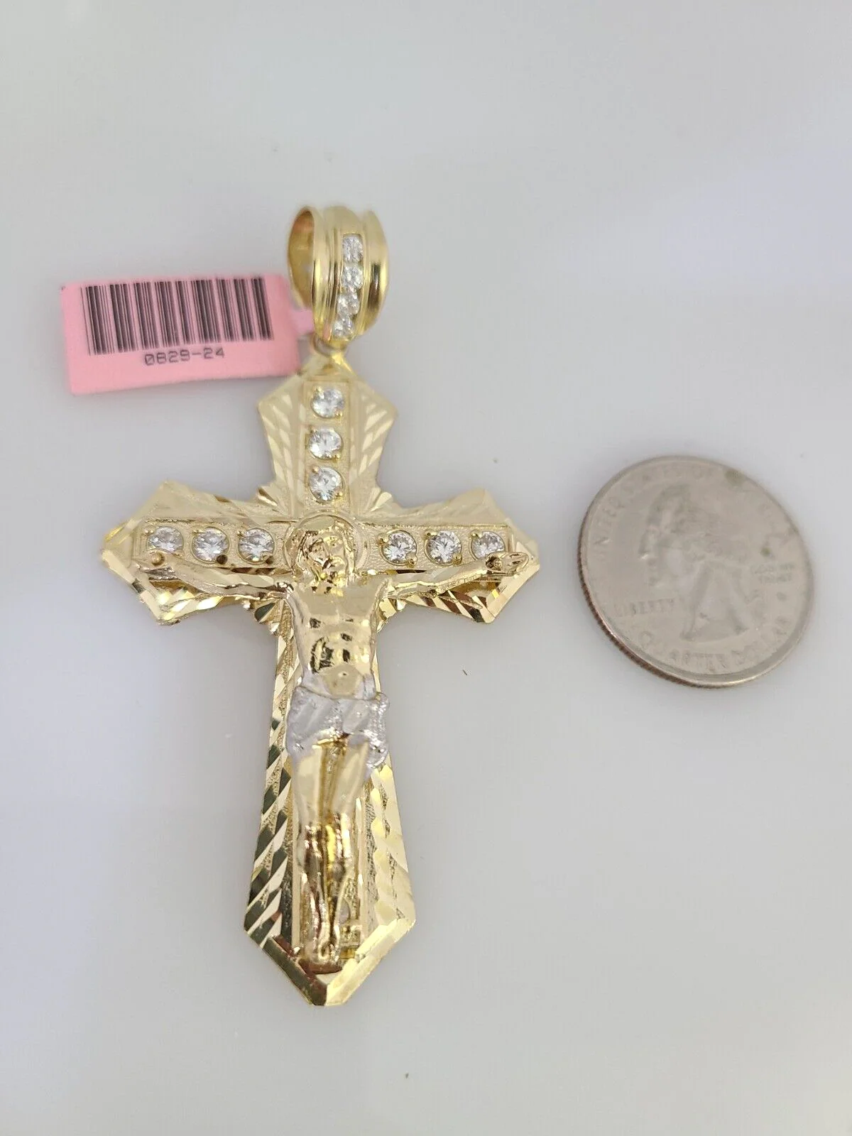 Real 14k Solid Chain Cross Charm Set Miami Cuban Link 6mm Necklace Pendant Gold - Image 7