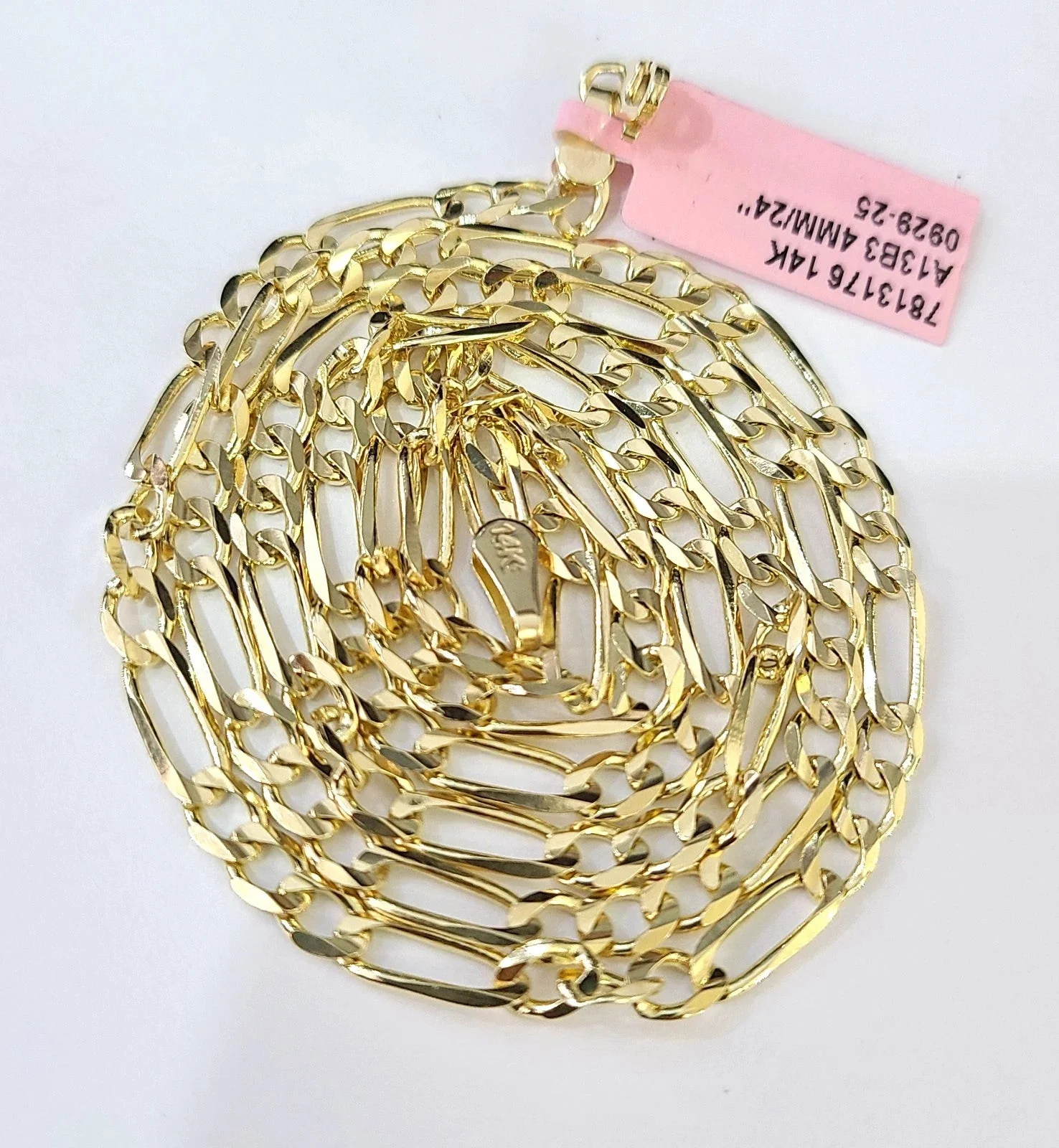 Real 14k Solid Gold Chain Figaro Link Necklace 4mm 18"-28" Men Women 14kt - Image 4