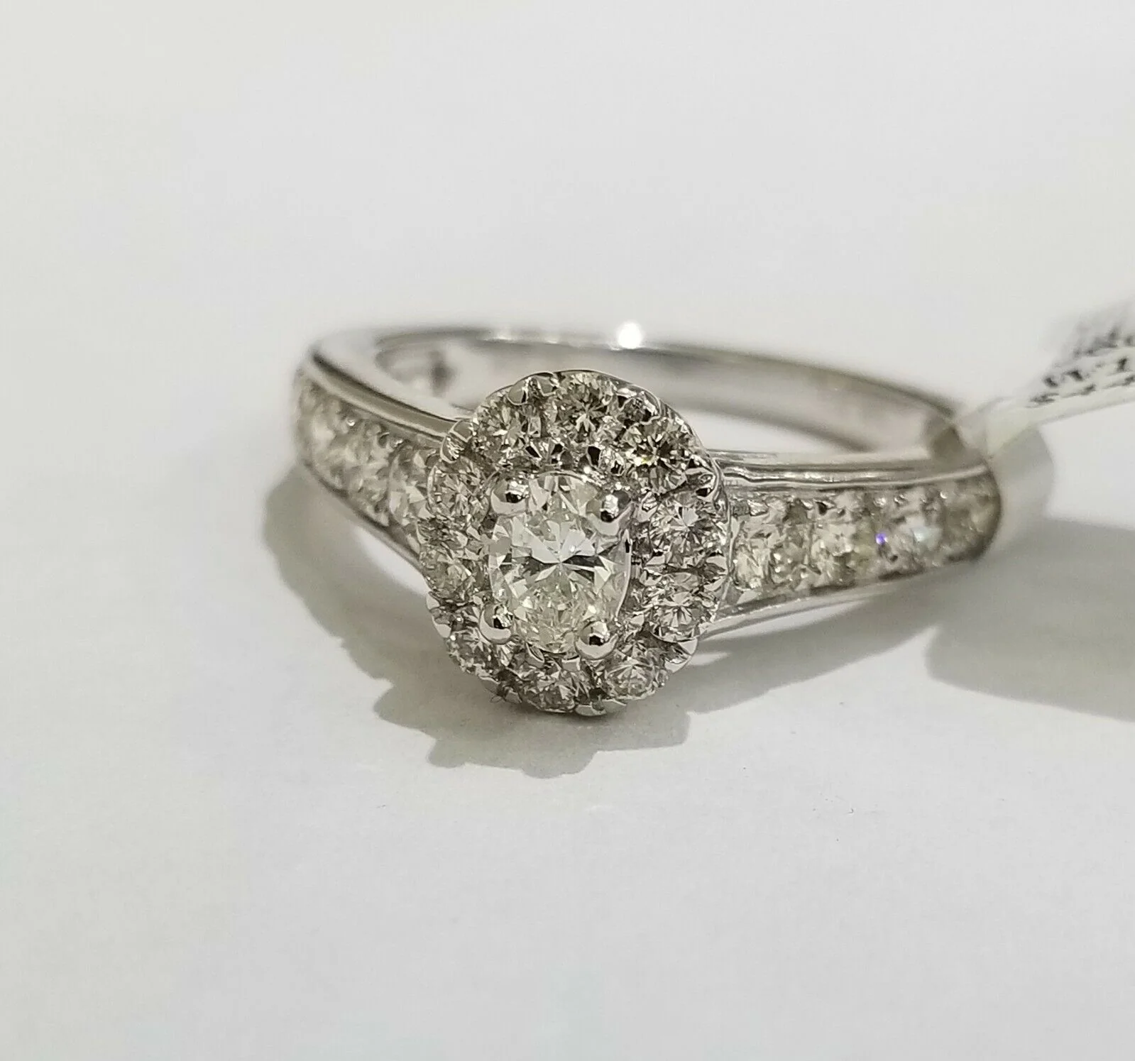 REAL 14k White Gold 1.34 CT Diamonds Ladies Ring Women Size 7 Engagement Wedding - Image 6