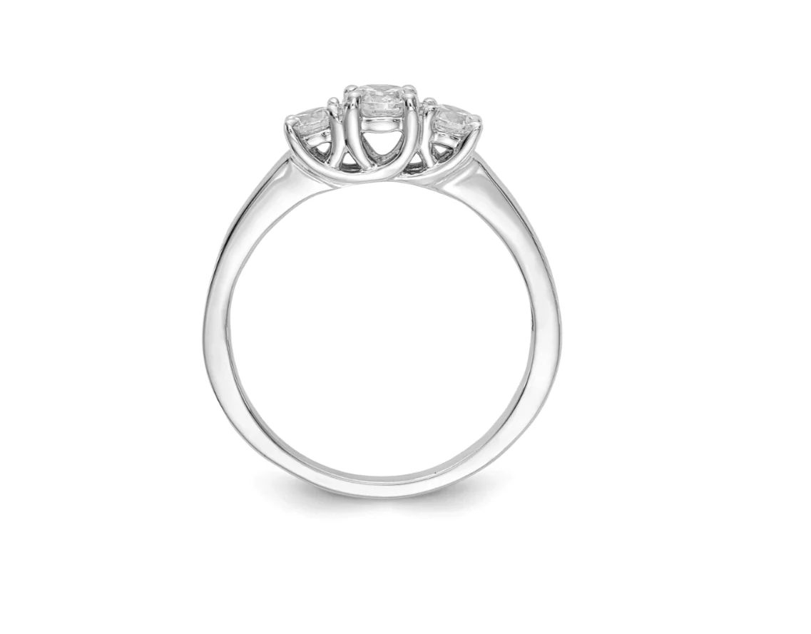 Real 14k White Gold IGI Certified 3 Diamond Ring 3CT Lab Grown Round VS Clarity Ring Sizes 6,7,8,9,10,11 & 12 - Image 2