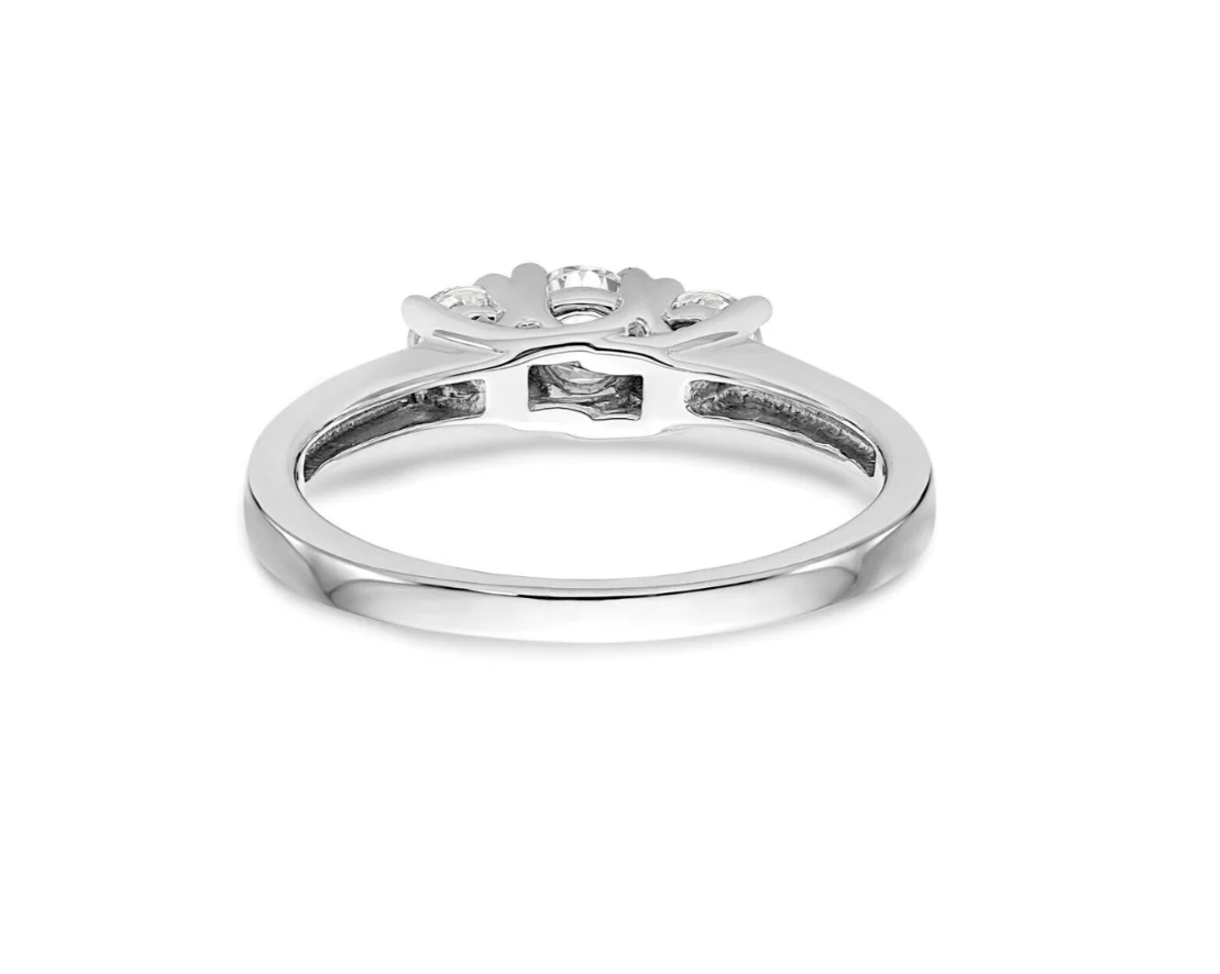 Real 14k White Gold IGI Certified 3 Diamond Ring 3CT Lab Grown Round VS Clarity Ring Sizes 6,7,8,9,10,11 & 12 - Image 3