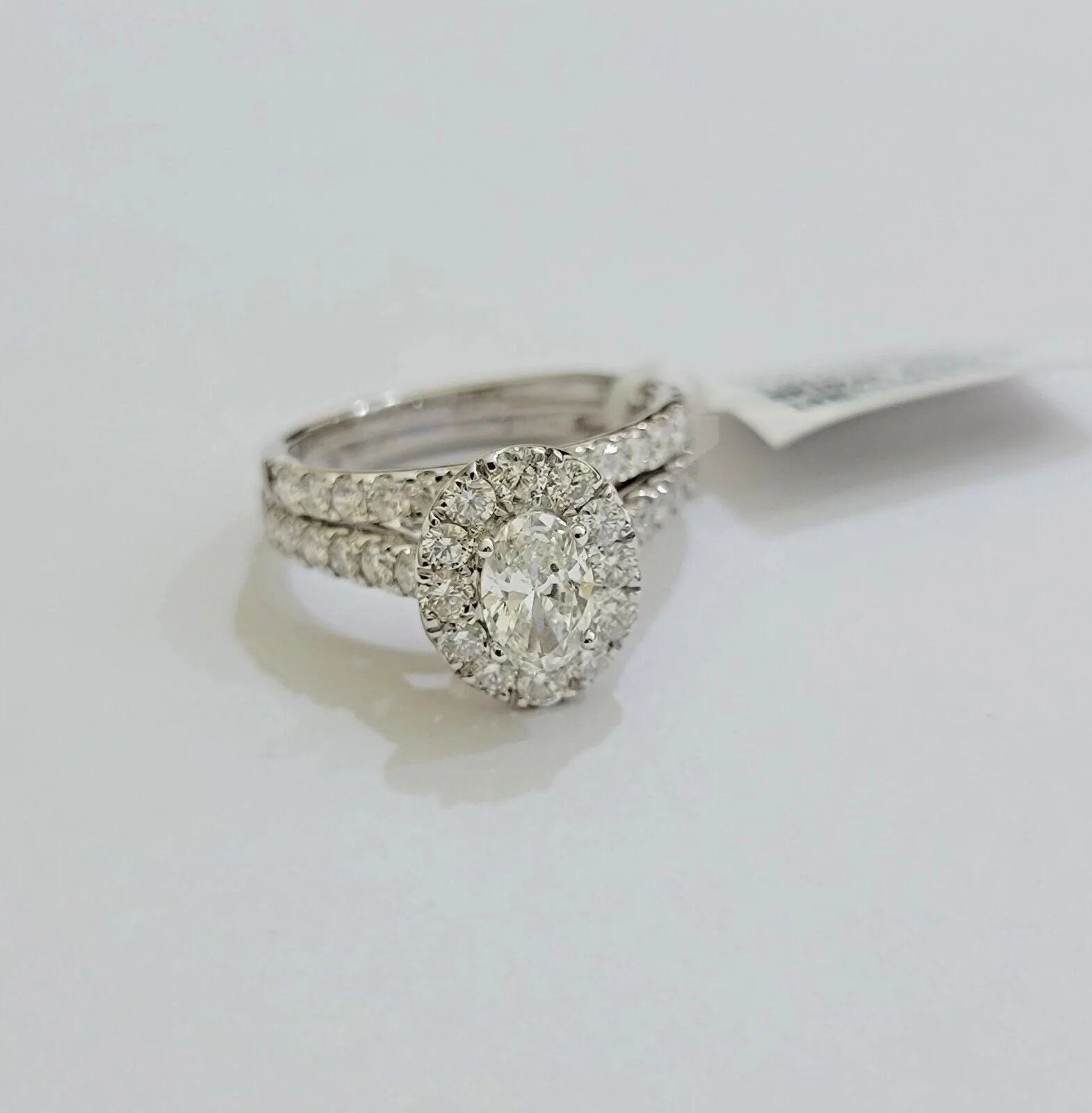 Real 14k White Gold Ring 2CT Diamond Engagement Wedding SET Ladies Women Genuine Ring - Image 3