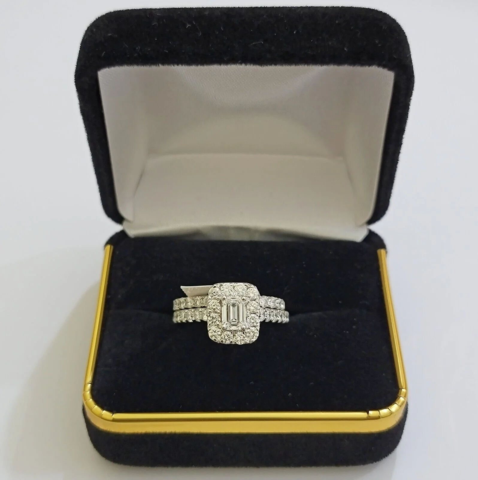 Real 14k White Gold Ring 2CT Diamonds Engagement Wedding Ladies Band SET , Women Ring Sizes 6,7,8,9,10,11 & 12 - Image 9
