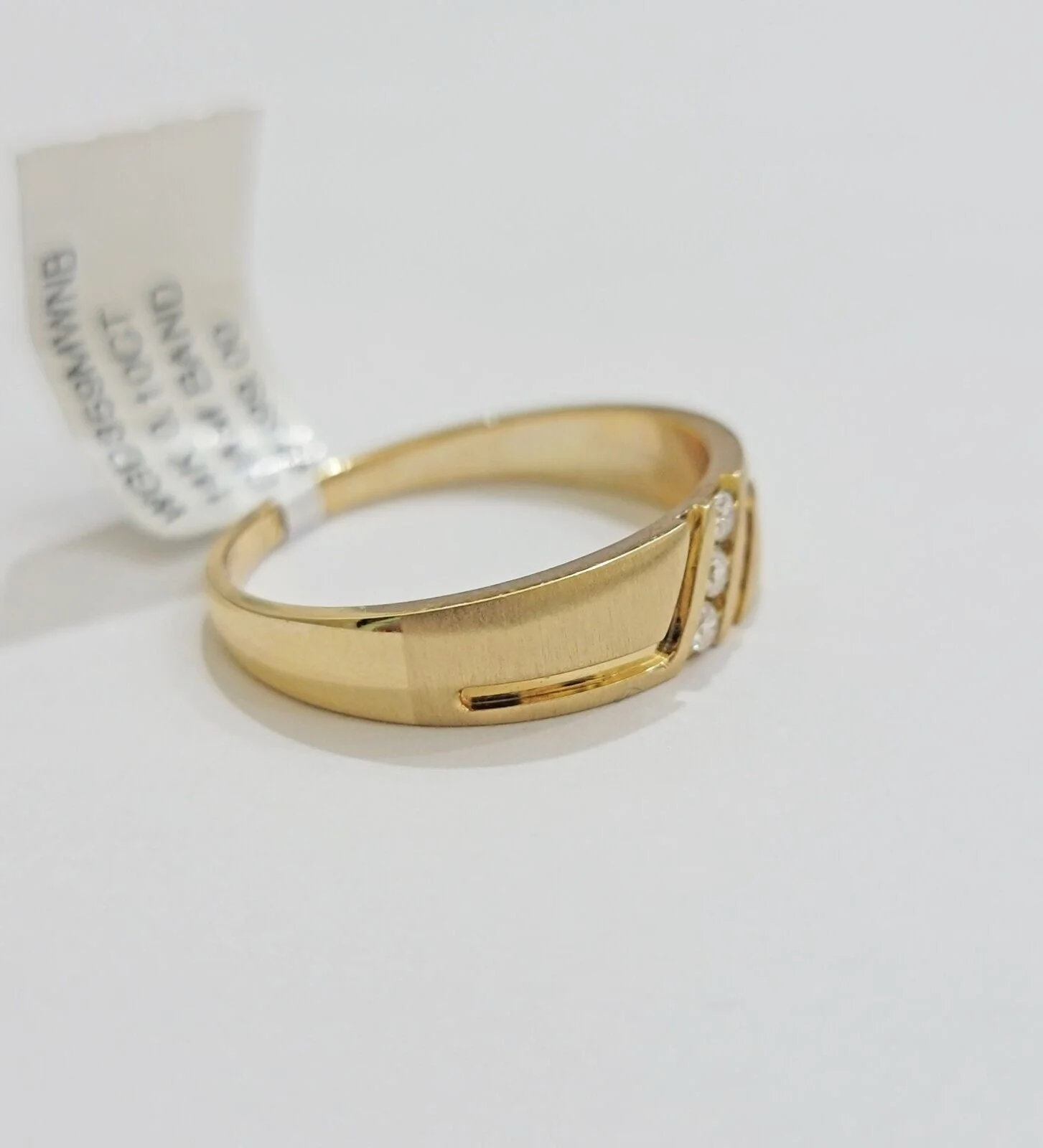Real 14k Yellow Diamond Ring Mens Band 0.10 Ct Round Cut Wedding Engagement Size - Image 4