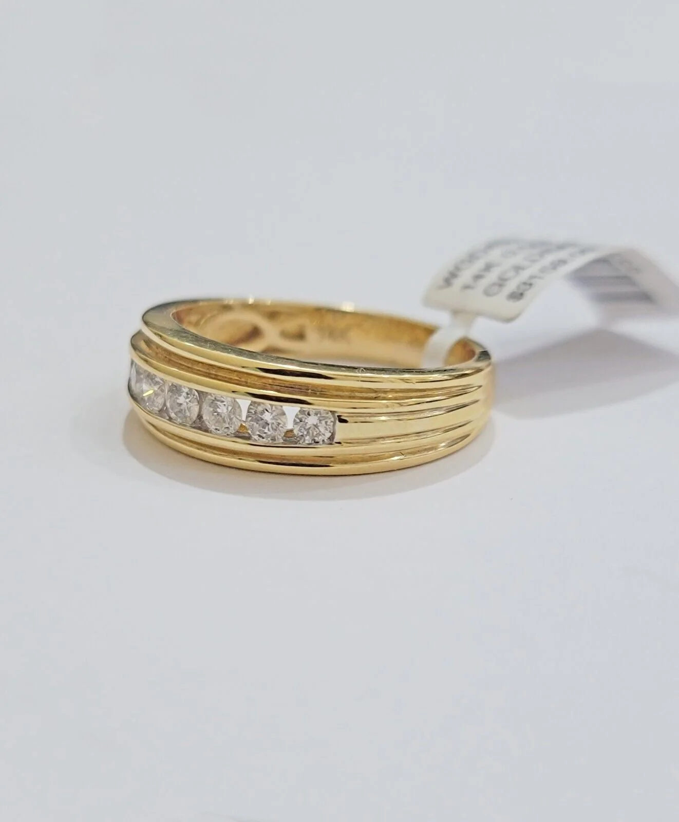 Real 14k Yellow Diamond Ring Mens Band 1/2Ct Round Cut Wedding Engagement Size10 - Image 3