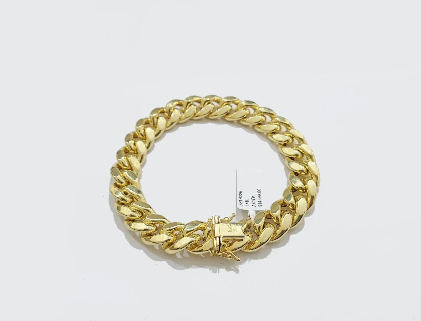 Real 14k Yellow Gold 13mm Miami Cuban Bracelet 9" inch 14kt Unisex Men Women - Image 3