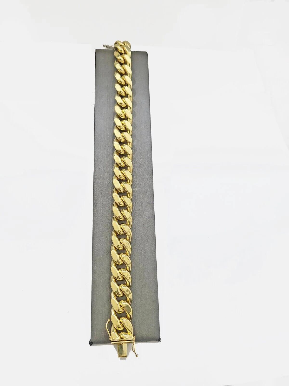 Real 14k Yellow Gold 13mm Miami Cuban Bracelet 9" inch 14kt Unisex Men Women - Image 5