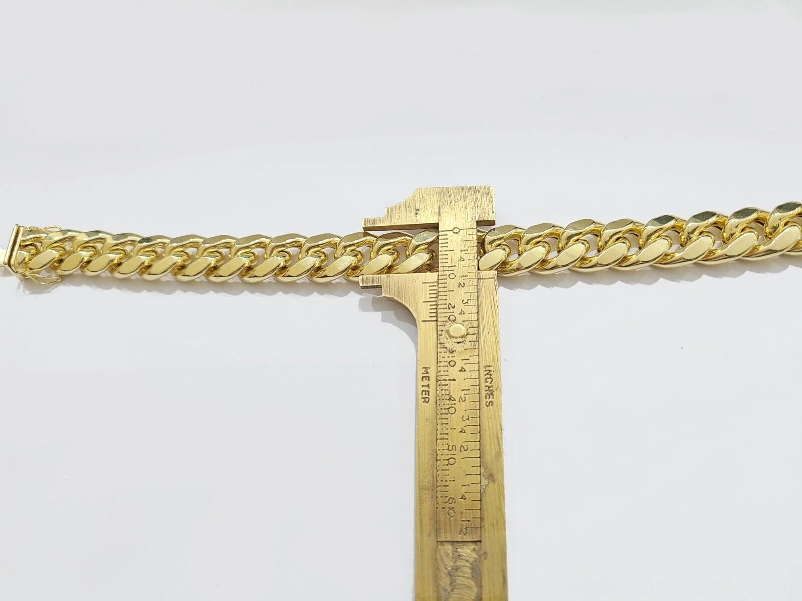 Real 14k Yellow Gold 13mm Miami Cuban Bracelet 9" inch 14kt Unisex Men Women - Image 3