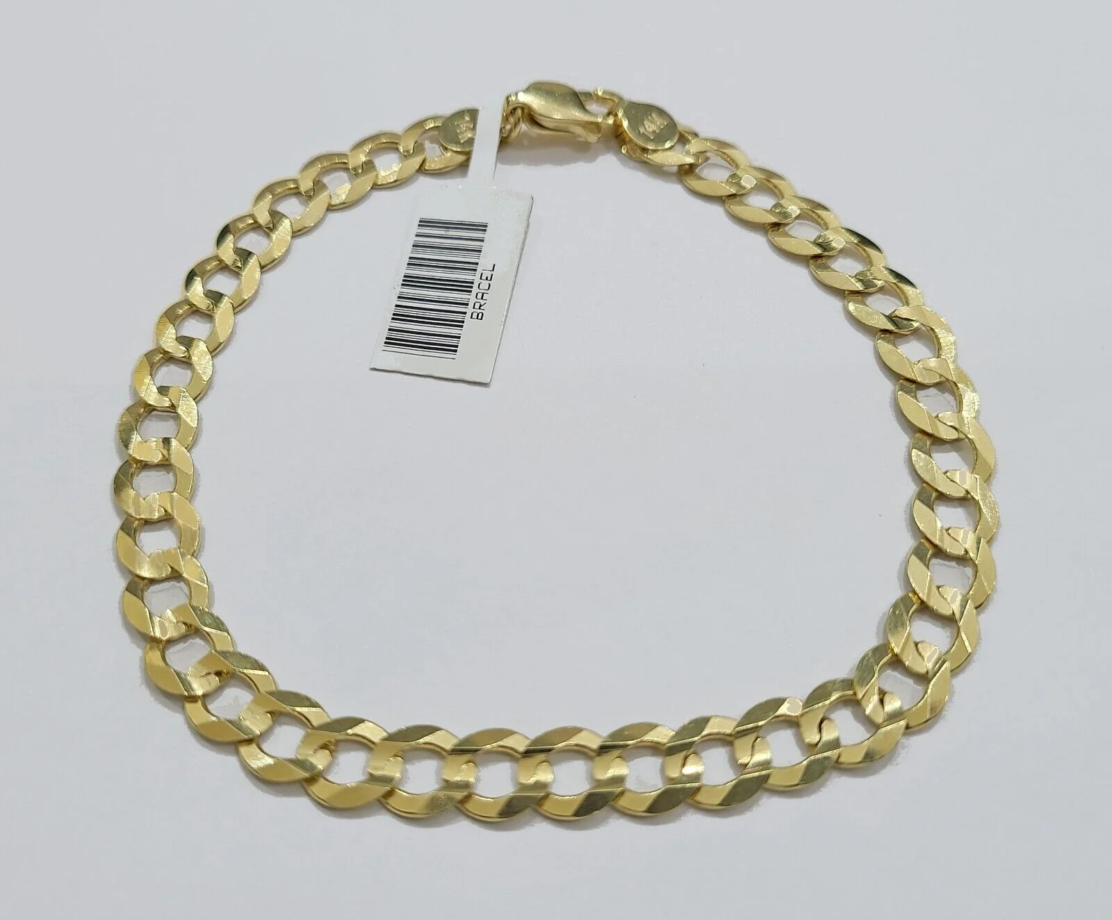 Real 14k Yellow Gold 7mm Cuban Curb Link Bracelet 9''inch 14kt Unisex - Image 6