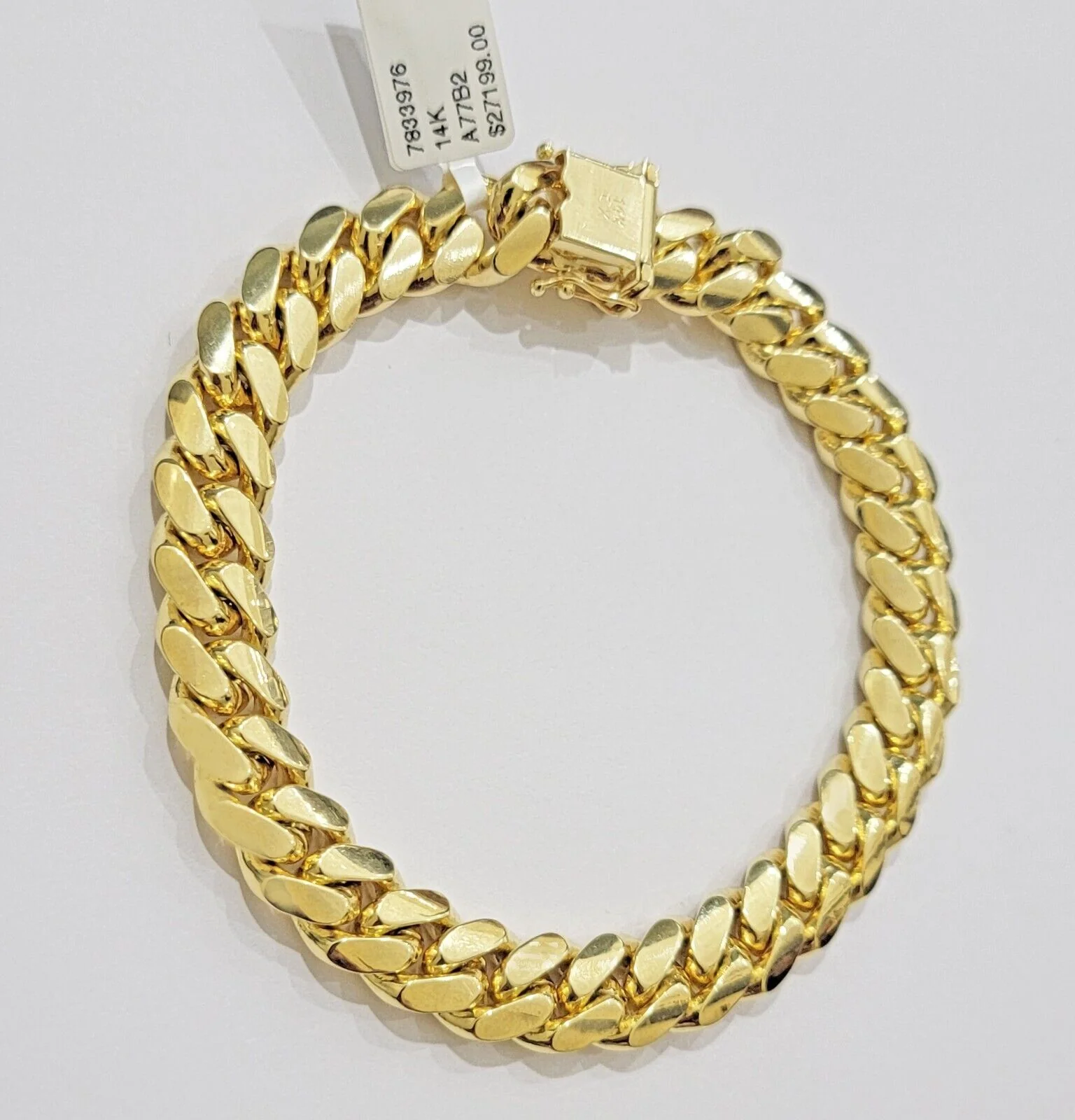 Real 14k Yellow Gold Bracelet 7.5 Inch Solid 9mm Miami cuban Link Men 14kt Heavy - Image 7