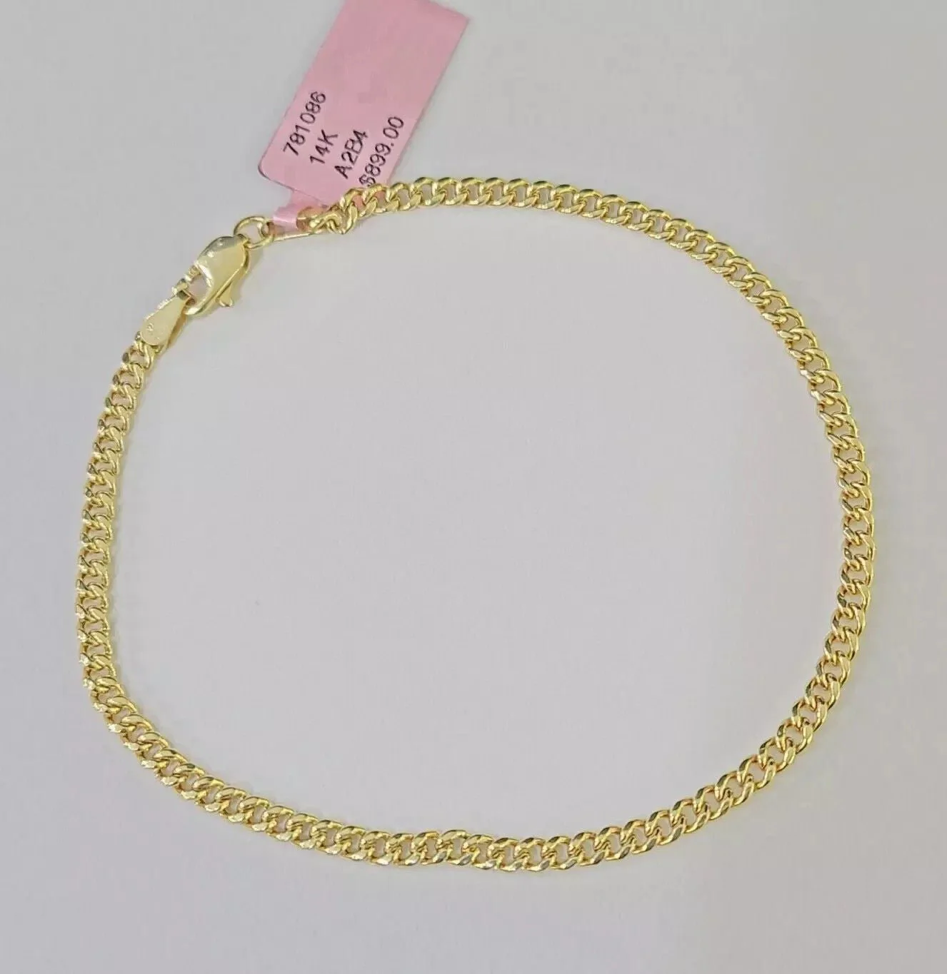 Real 14k Yellow Gold Bracelet 8 inch Miami Cuban Link 3mm 14kt For Women Ladies - Image 2