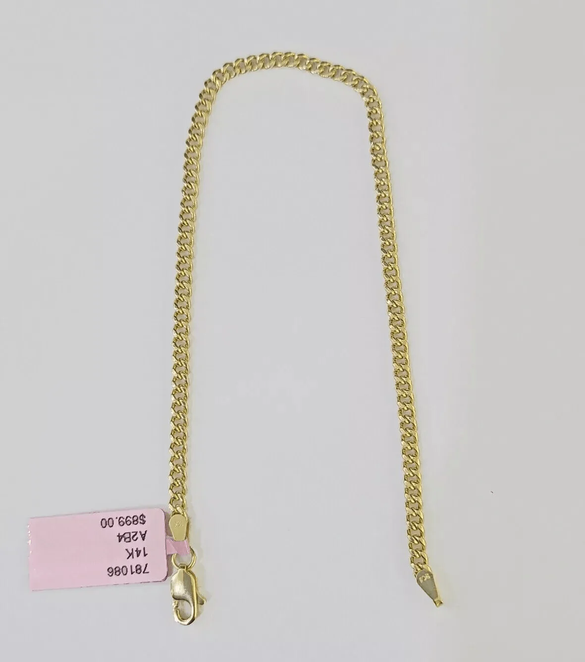 Real 14k Yellow Gold Bracelet 8 inch Miami Cuban Link 3mm 14kt For Women Ladies - Image 4