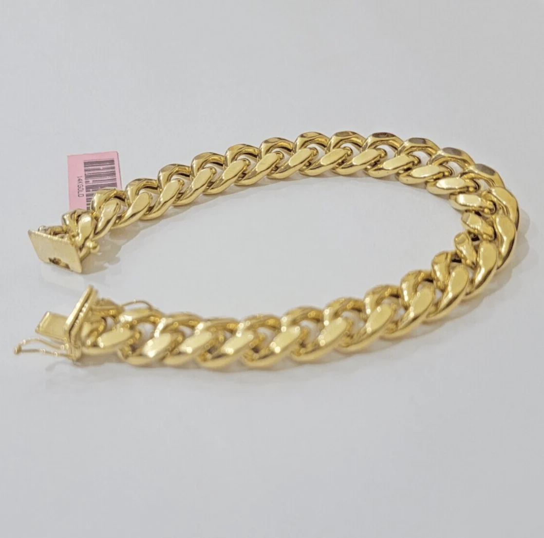 Real 14k Yellow Gold Bracelet 8 Inch Miami Cuban Link Box Clasp For Men's 14KT - Image 2