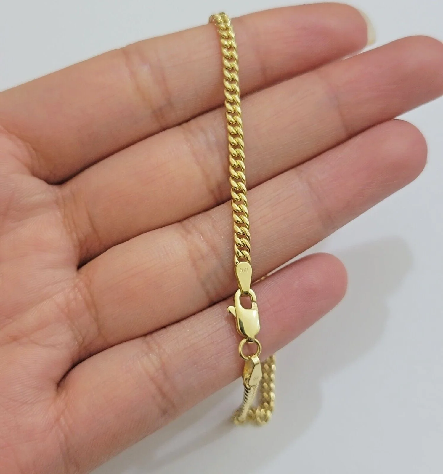 Real 14k Yellow Gold Bracelet Miami Cuban Link 8 Inch 3mm 14kt For Men Women - Image 3