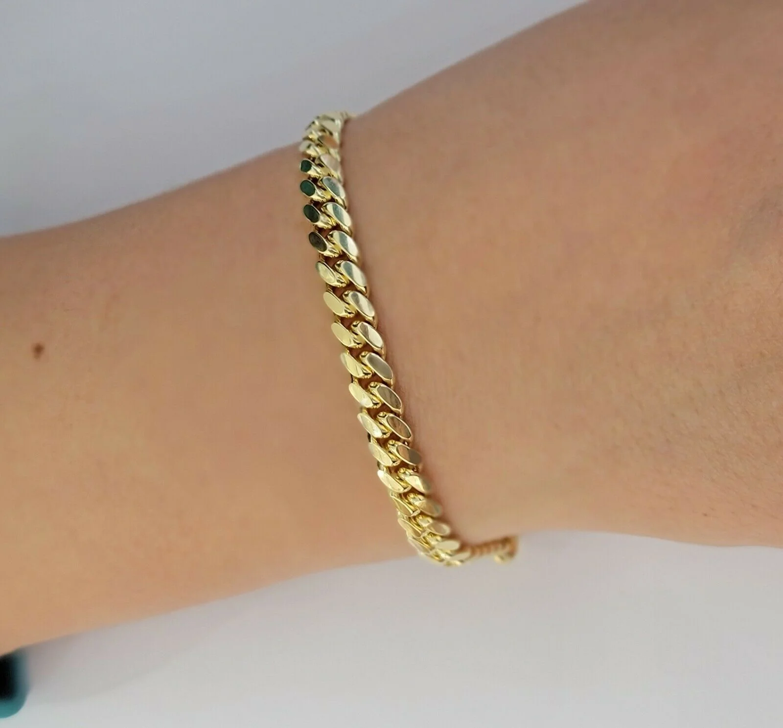 Real 14k yellow Gold bracelet SOLID Miami Cuban link 6mm 8" 14kt Yellow Gold Men