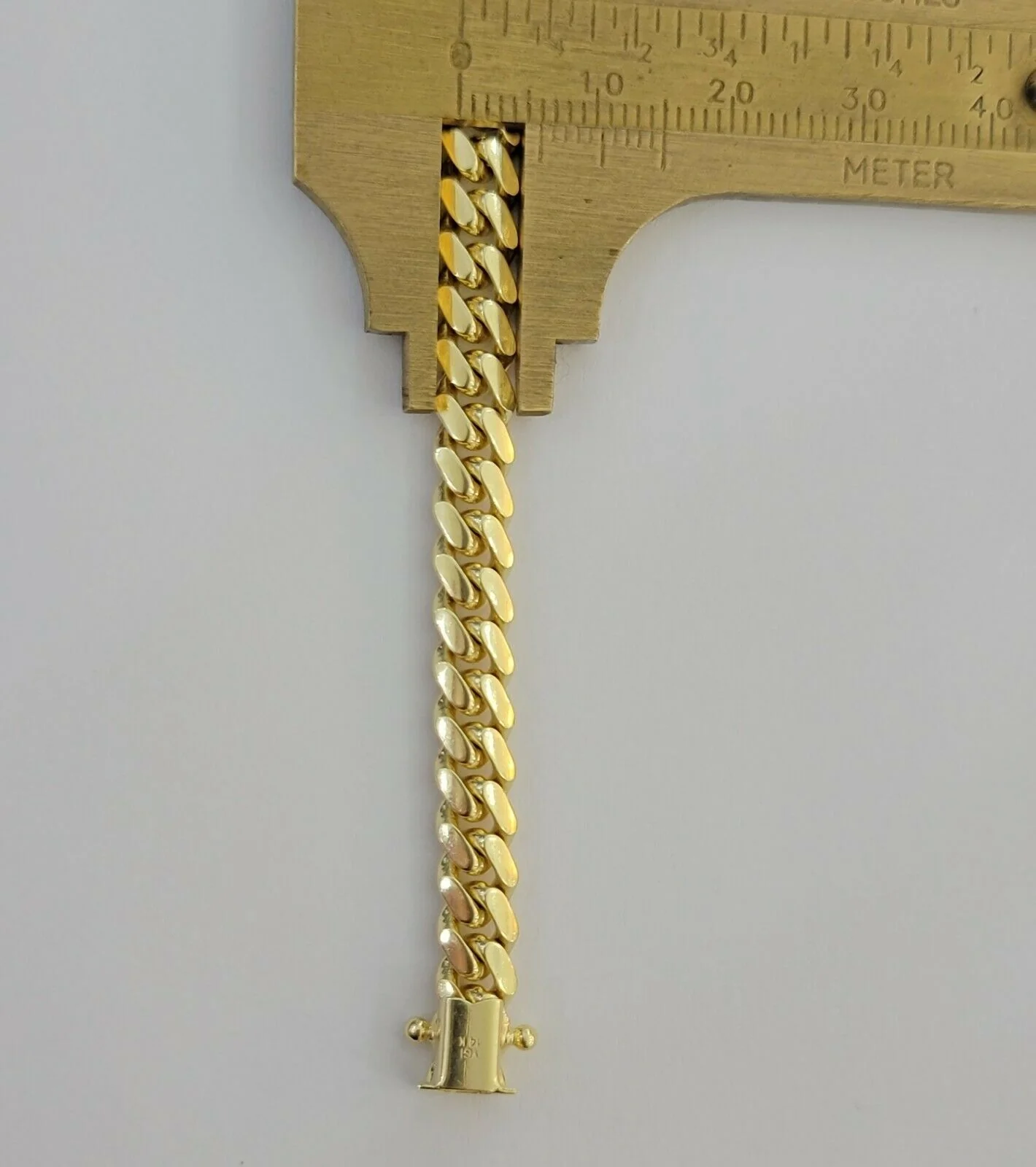 Real 14k yellow Gold bracelet SOLID Miami Cuban link 6mm 8.5" 14kt, Box Lock,men - Image 8