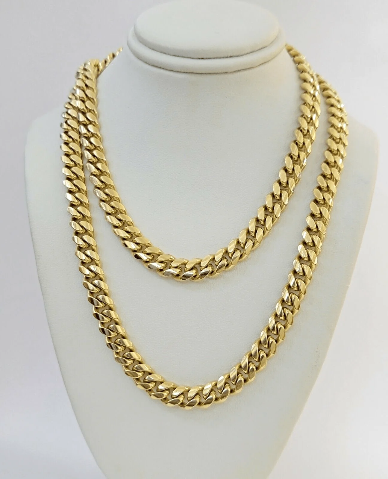 Real 14k Yellow Gold Chain 20 Inch Miami Cuban Link Necklace 7mm SOLID 14kt Mens