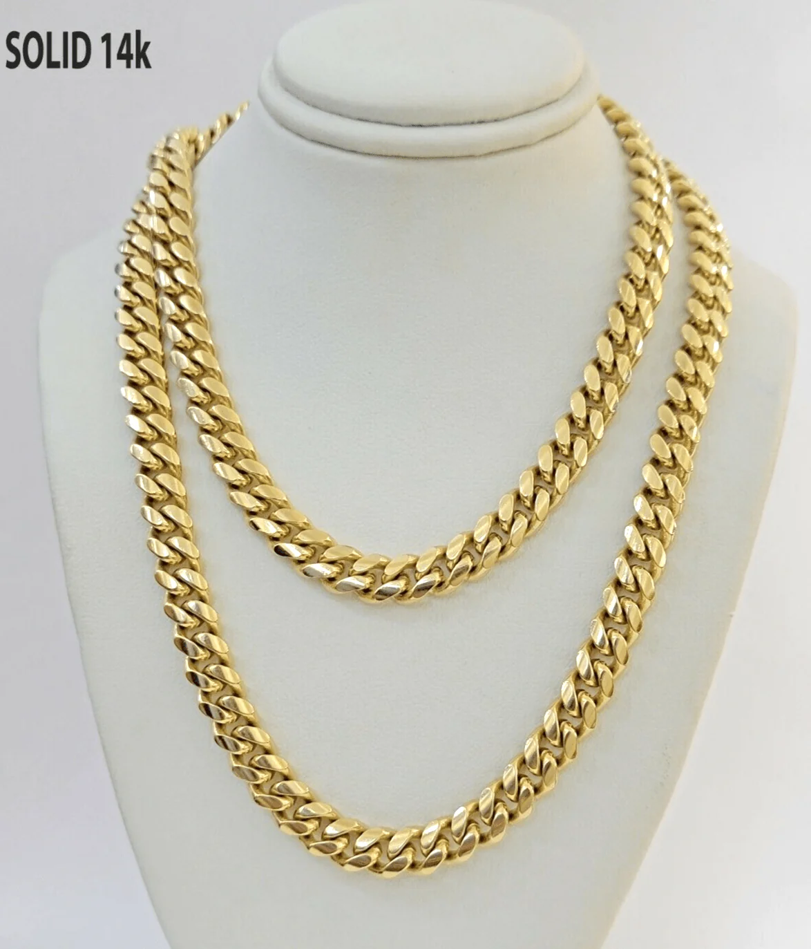 Real 14k Yellow Gold Chain 20 Inch Miami Cuban Link Necklace 7mm SOLID 14kt Mens - Image 3