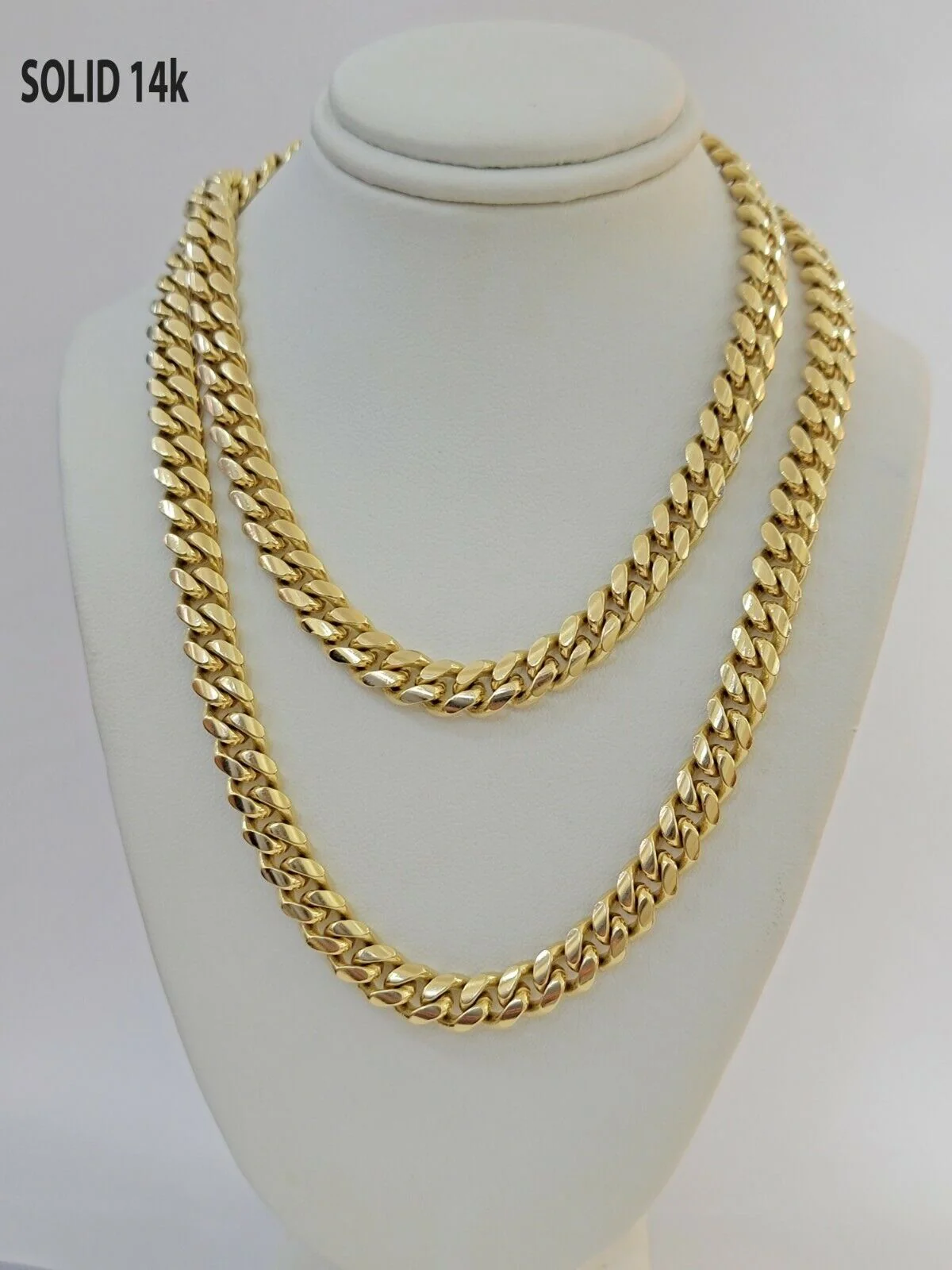 Real 14k Yellow Gold Chain Miami Cuban Link Necklace Men Solid 8mm 18 Inch Short - Image 3