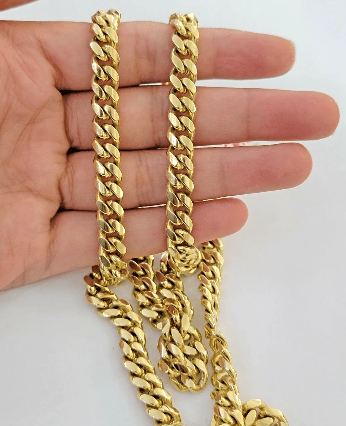 Real 14k Yellow Gold Chain Miami Cuban Link Necklace Men Solid 8mm 18 Inch Short - Image 4