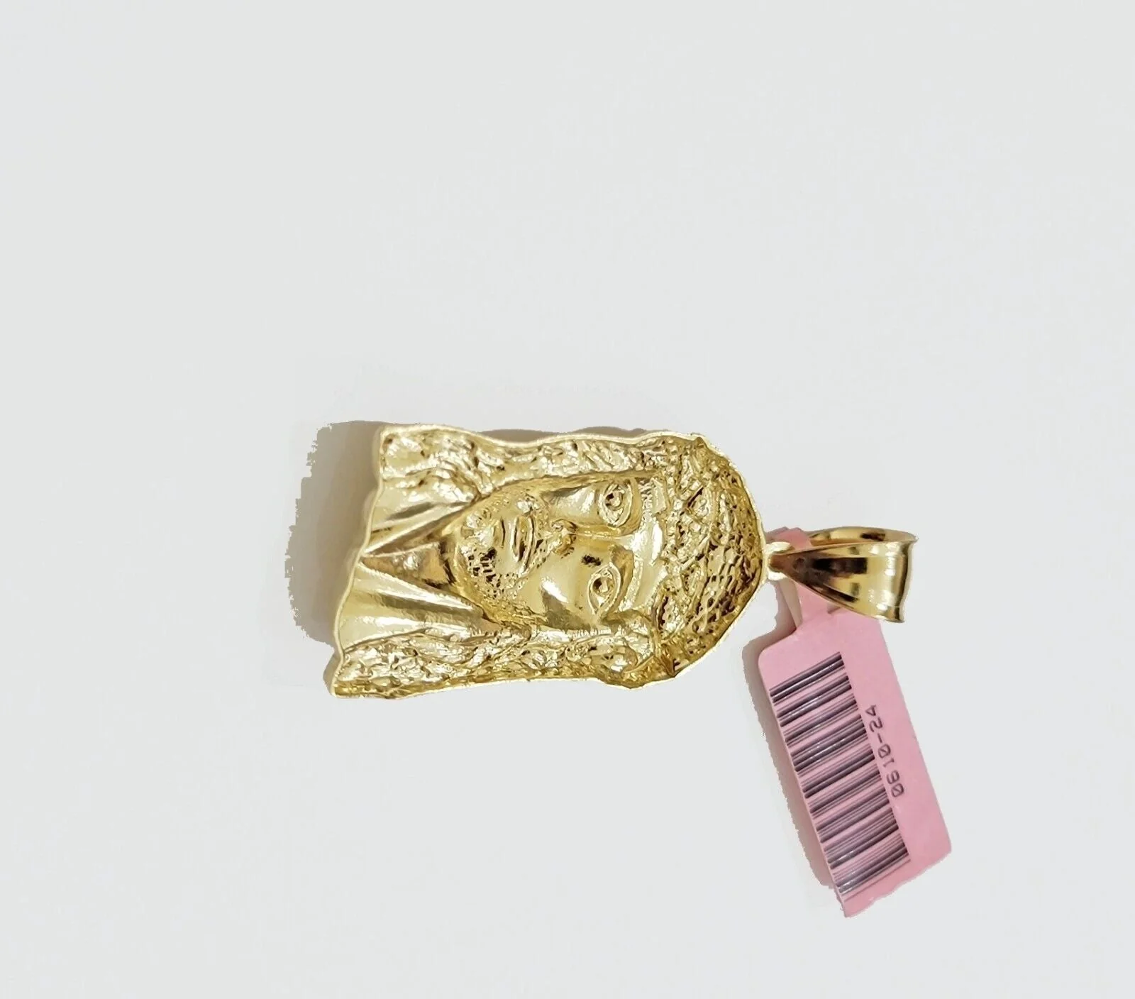 Real 14k Yellow Gold Charm Pendant Jesus Head 14 KT For Men Women, Diamond Cuts - Image 4
