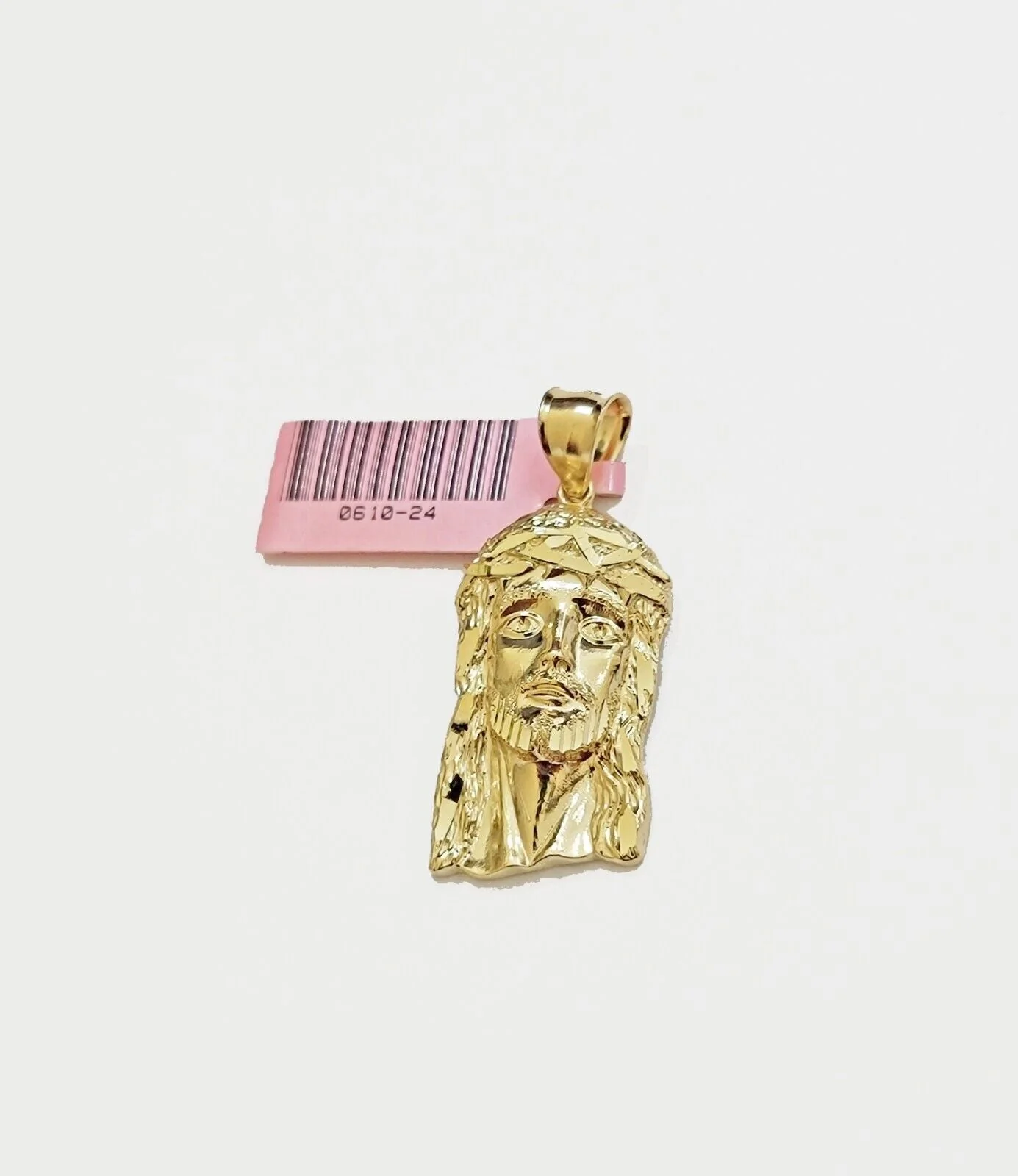 Real 14k Yellow Gold Charm Pendant Jesus Head 14 KT For Men Women, Diamond Cuts - Image 9