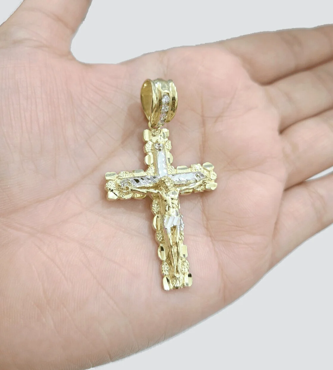 Real 14k Yellow Gold Cross Charm Rope Chain 4mm 20'' Necklace Pendant 14kt Jesus - Image 9