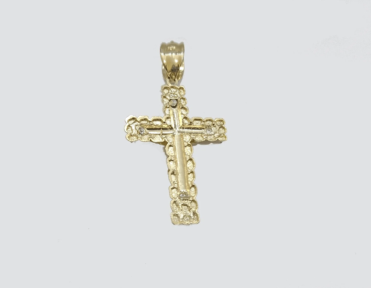 Real 14k Yellow Gold Cross Charm Rope Chain 4mm 22'' Necklace Pendant 14kt Jesus - Image 11